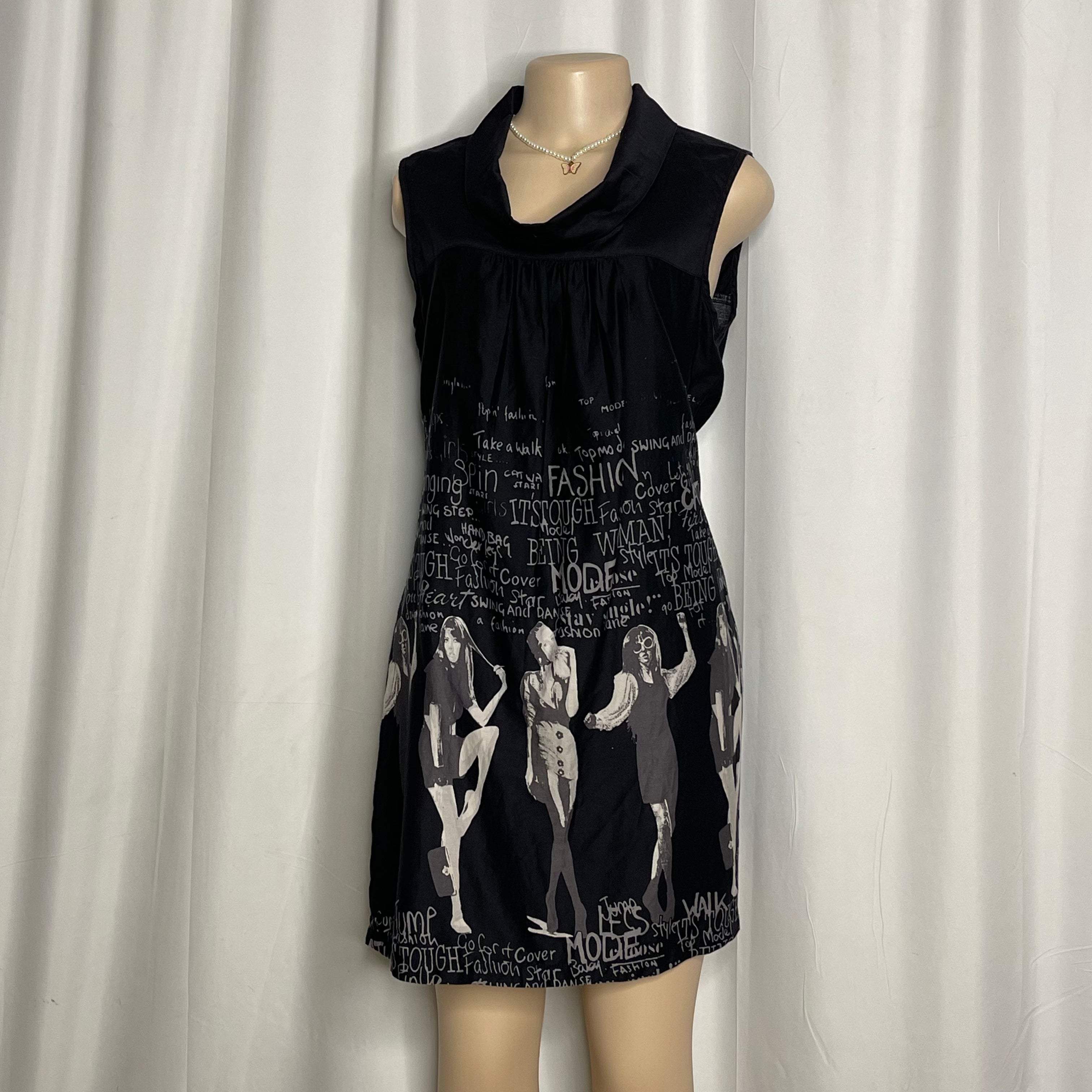 Sleeveless Graphic Print Midi Dress