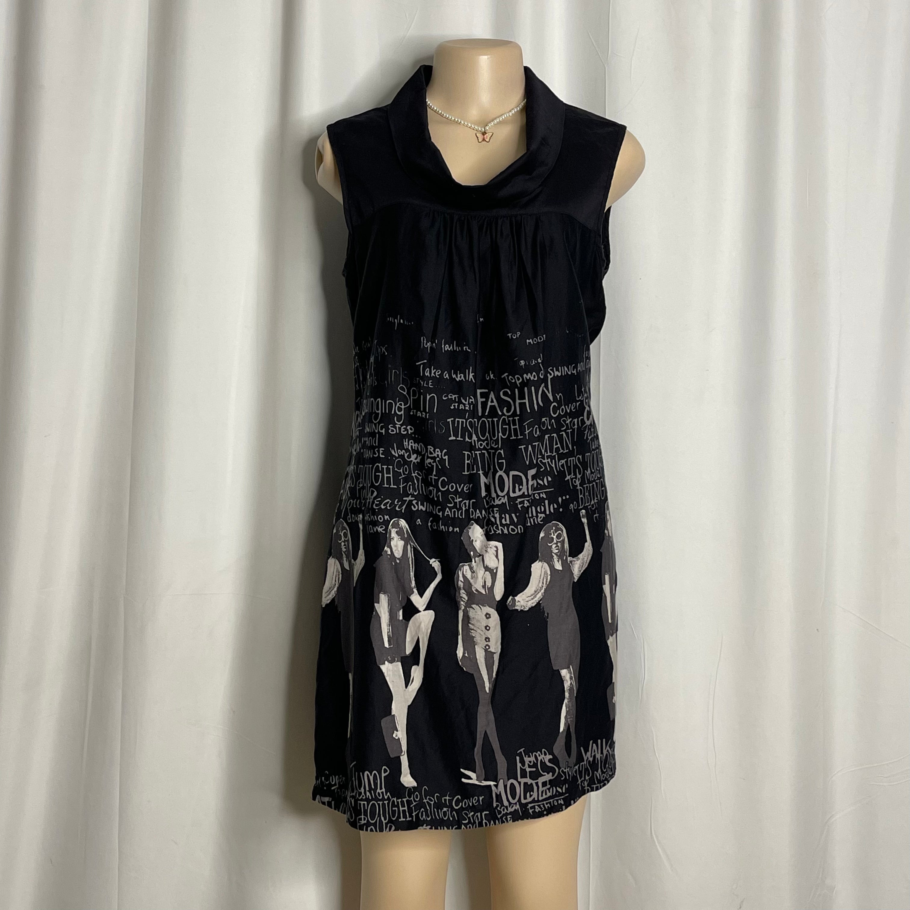 Sleeveless Graphic Print Midi Dress