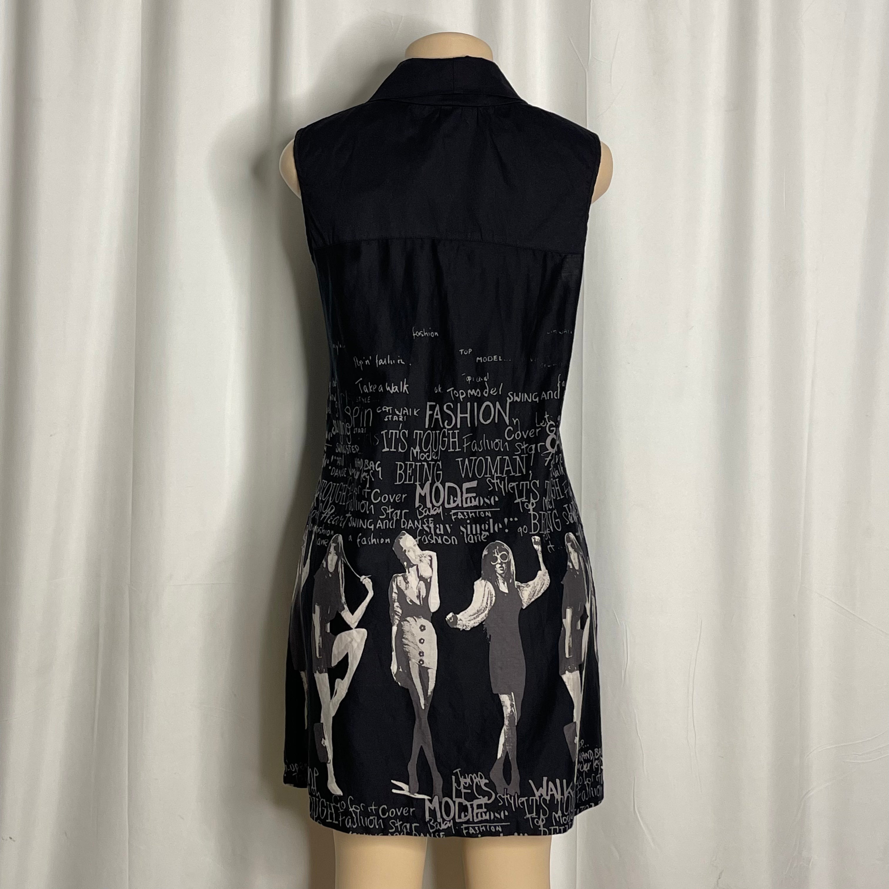 Sleeveless Graphic Print Midi Dress