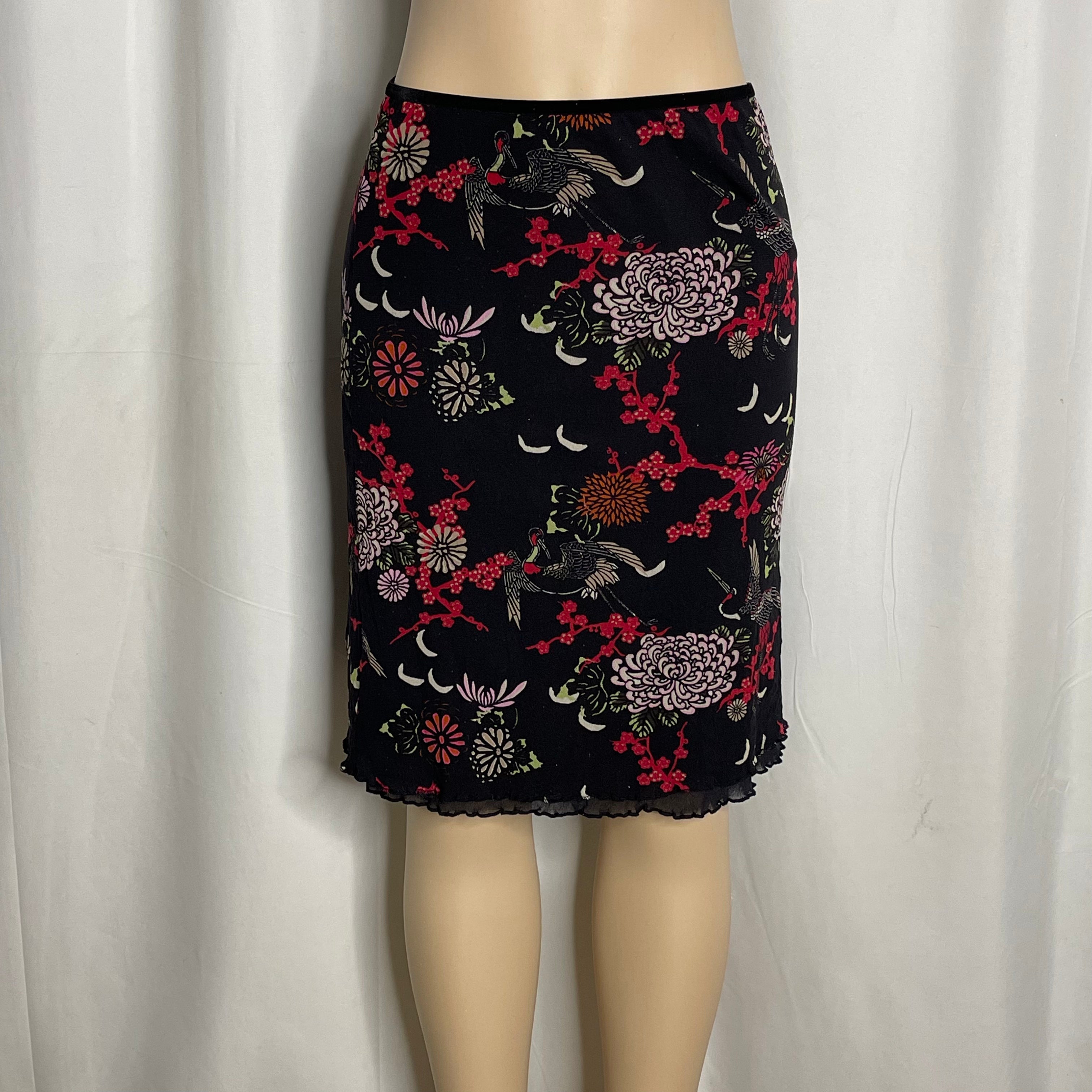 Floral Mesh Mini Skirt