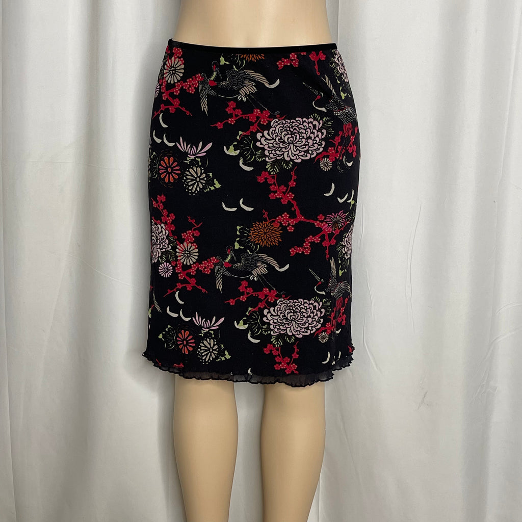 Floral Mesh Mini Skirt