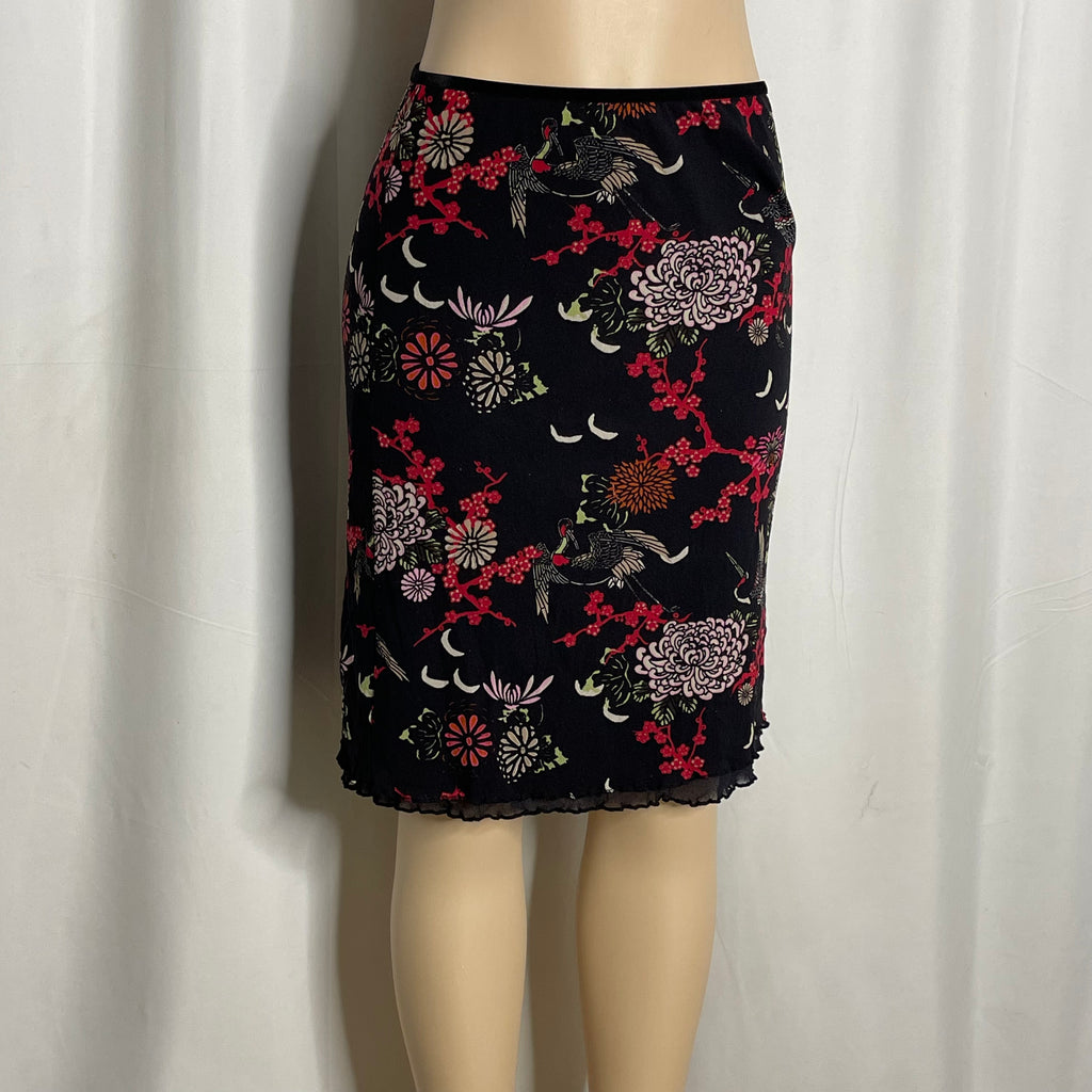 Floral Mesh Mini Skirt