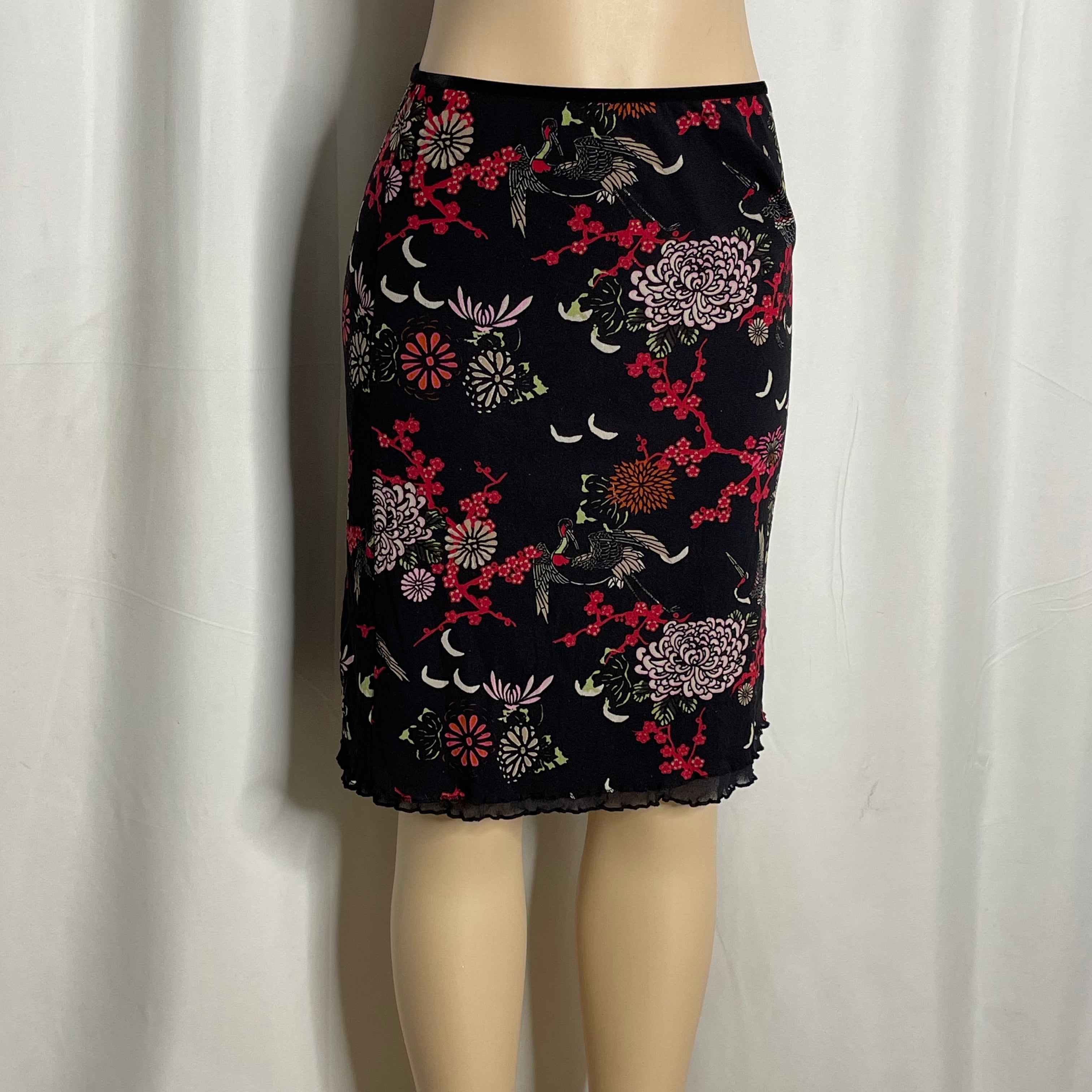 Floral Mesh Mini Skirt