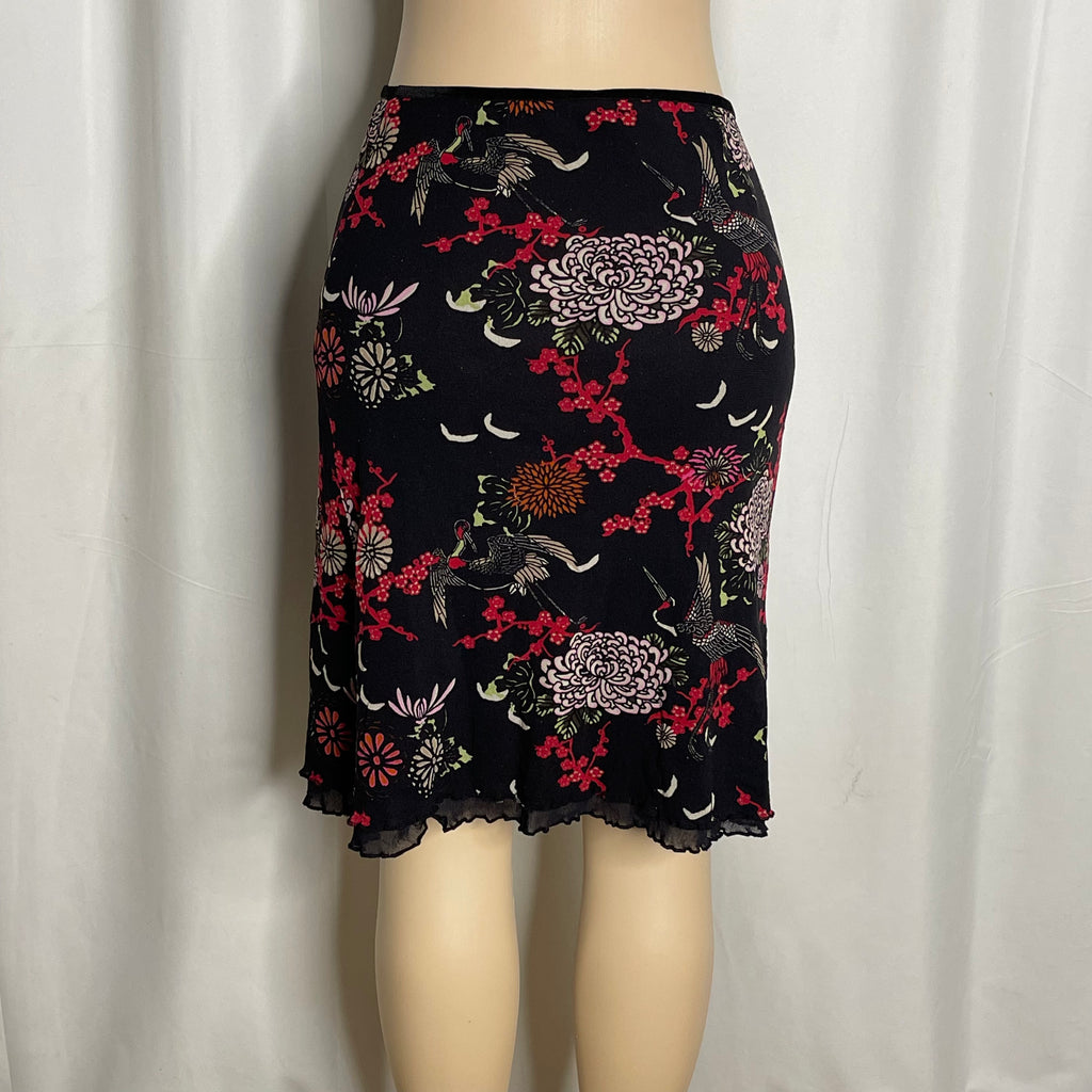 Floral Mesh Mini Skirt