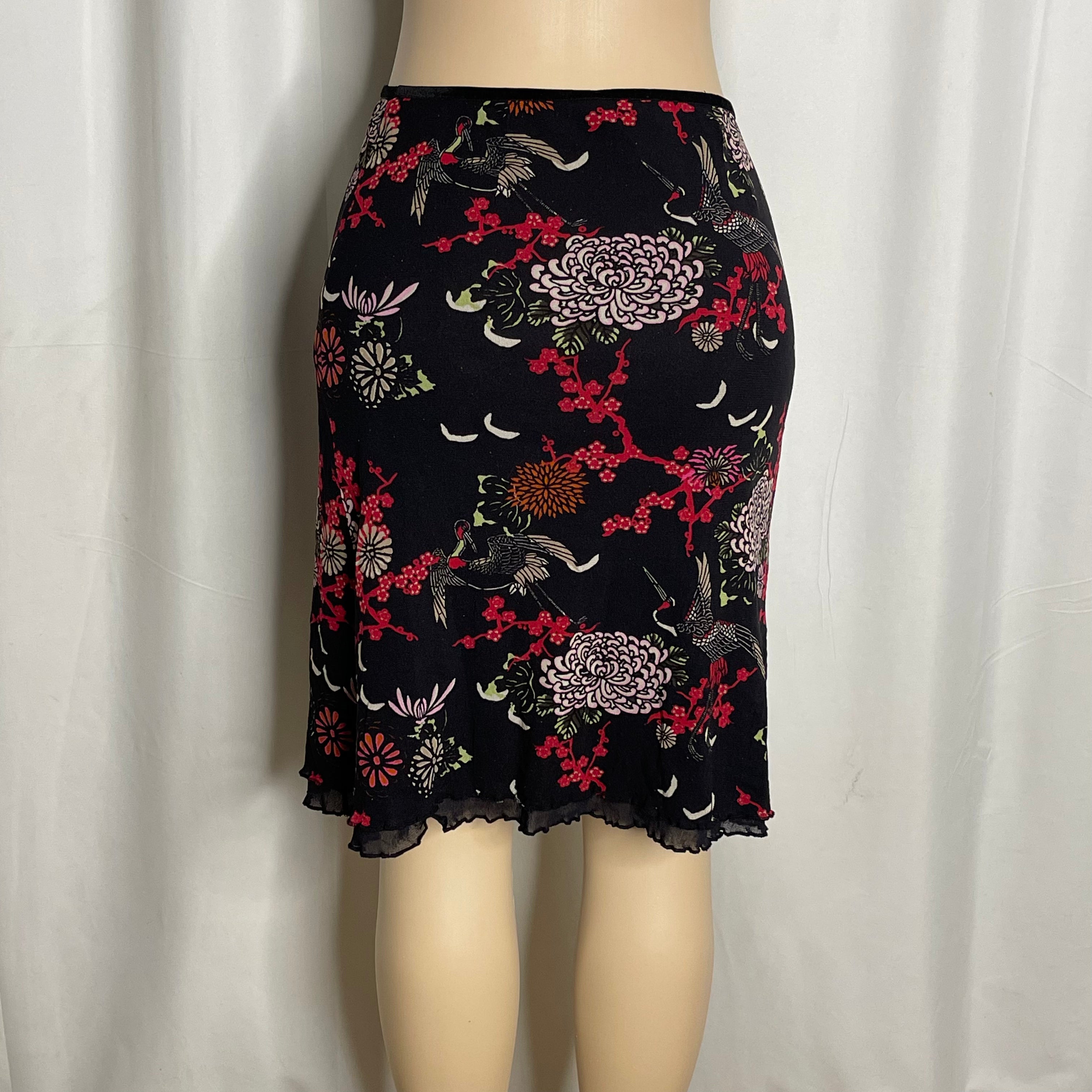 Floral Mesh Mini Skirt