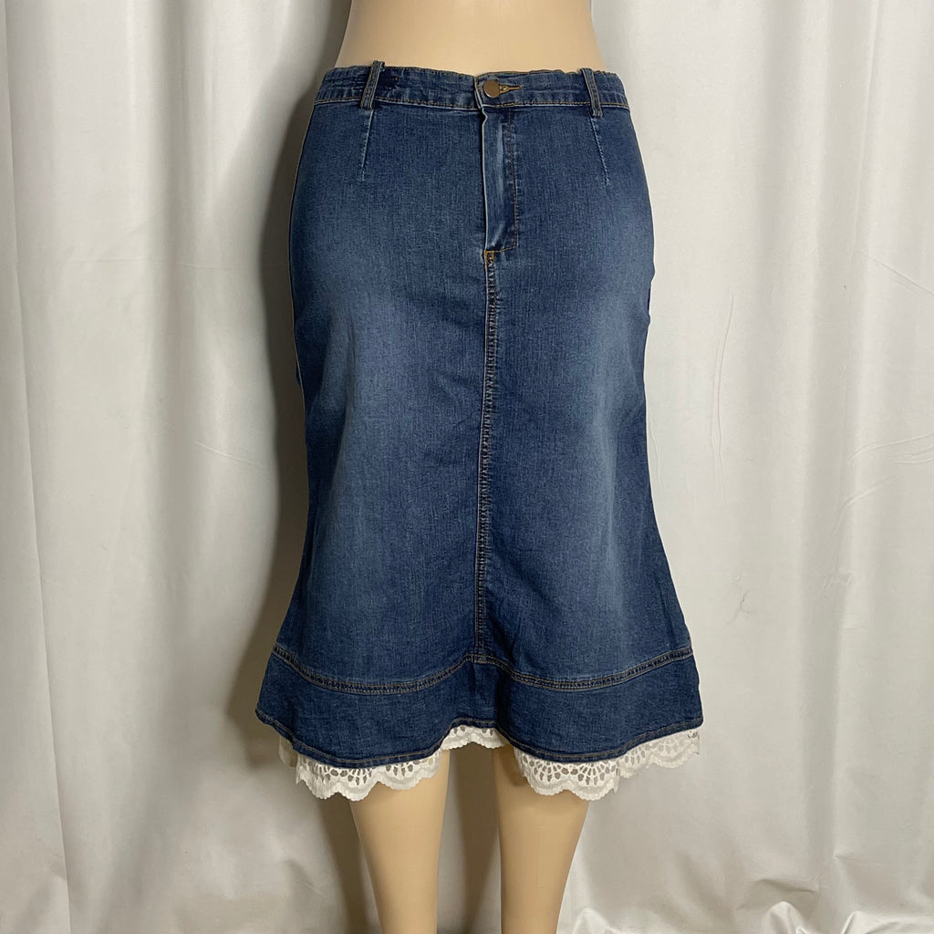 Light Blue Upcycled Denim Skirt