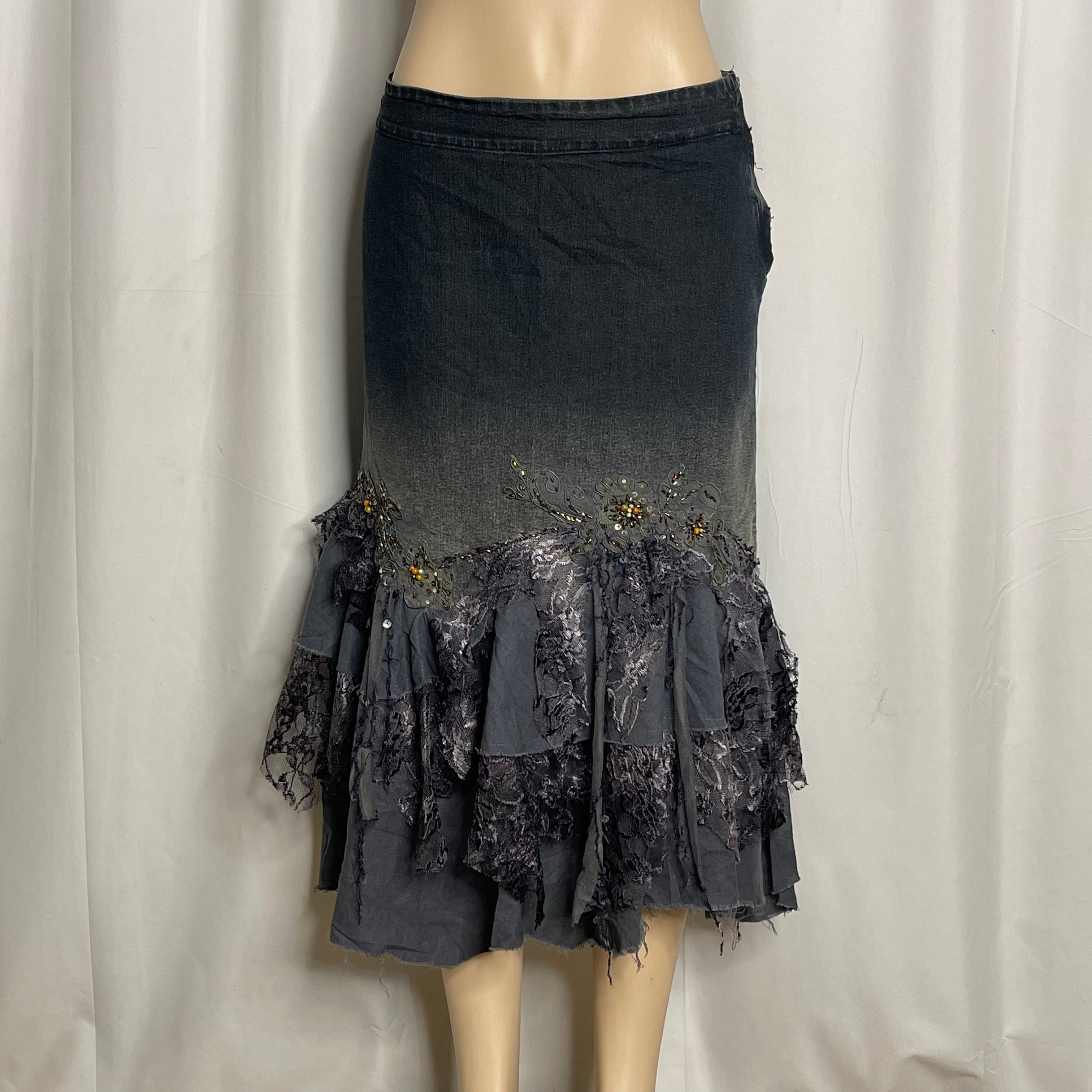 Up cycled Denim Skirt