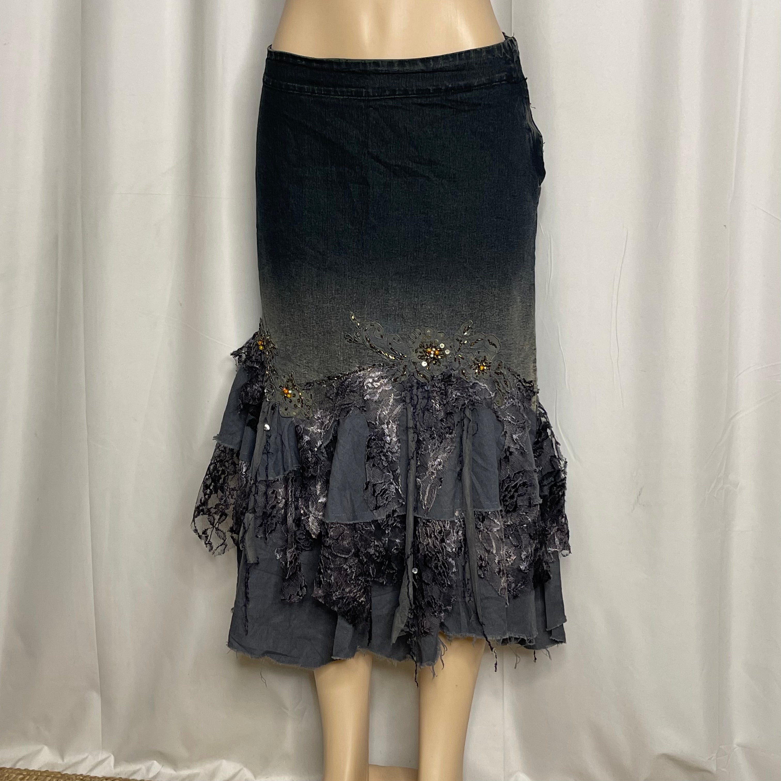 Up cycled Denim Skirt