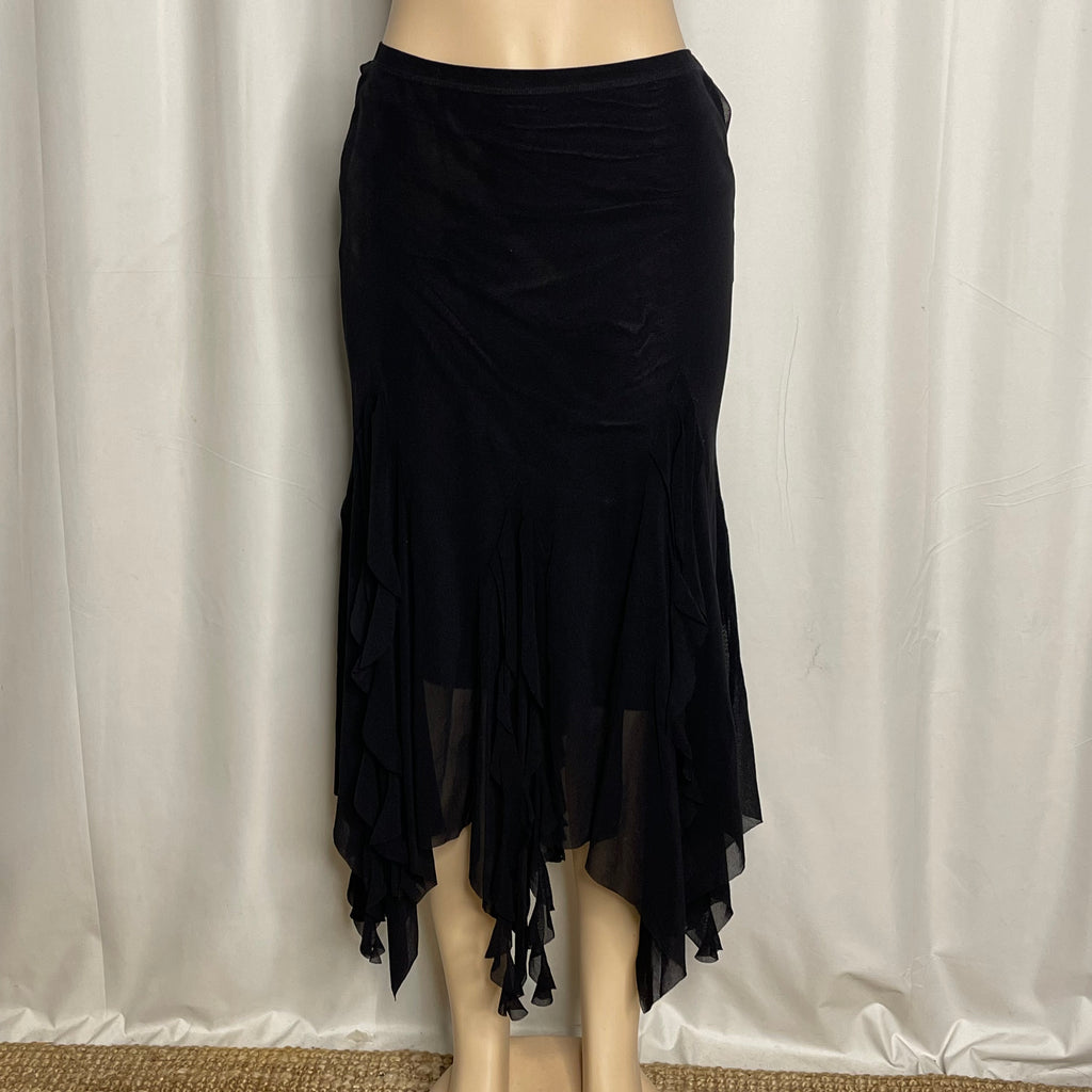 Asymmetrical Mesh Midi Skirt
