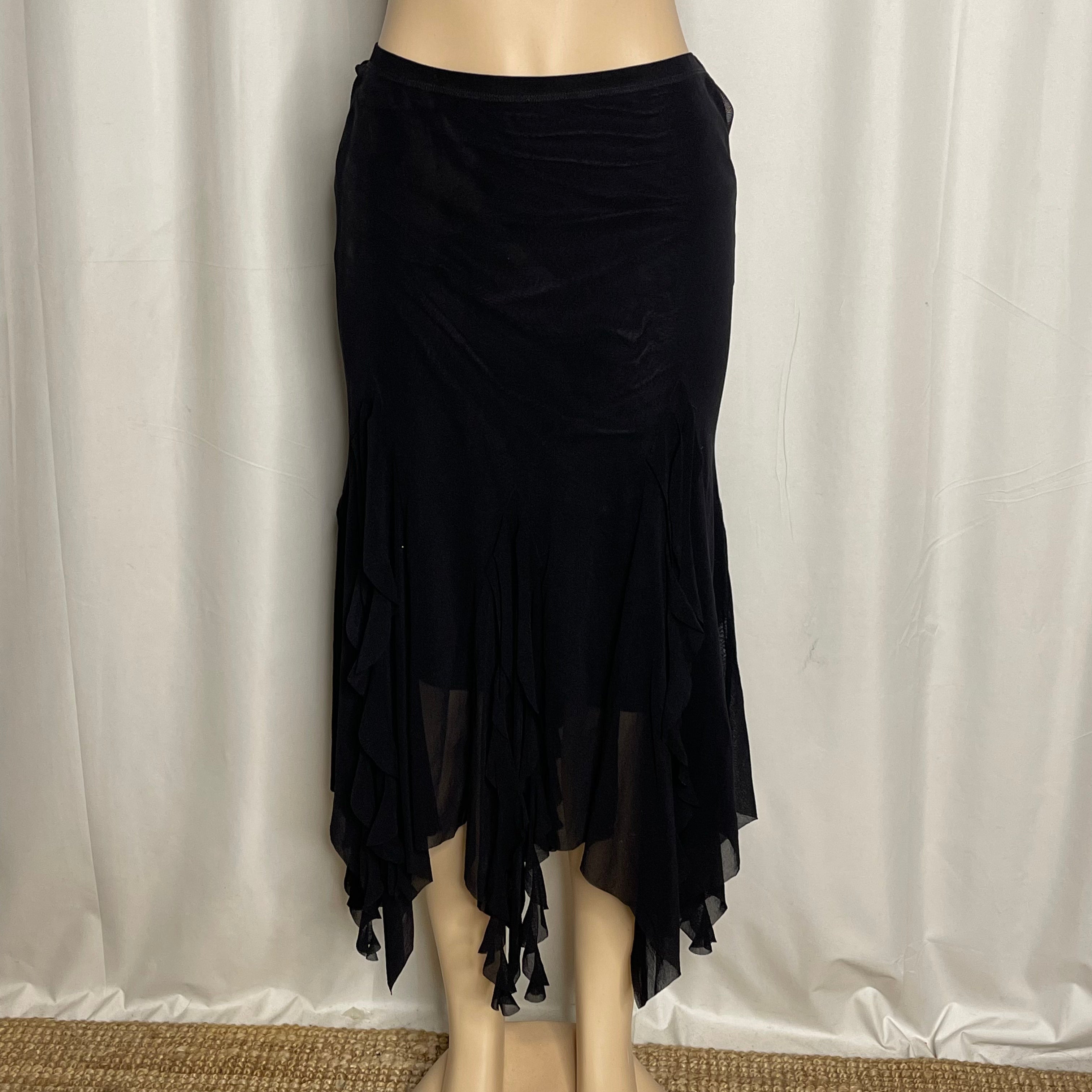 Asymmetrical Mesh Midi Skirt