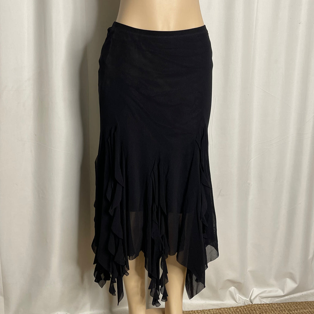 Asymmetrical Mesh Midi Skirt