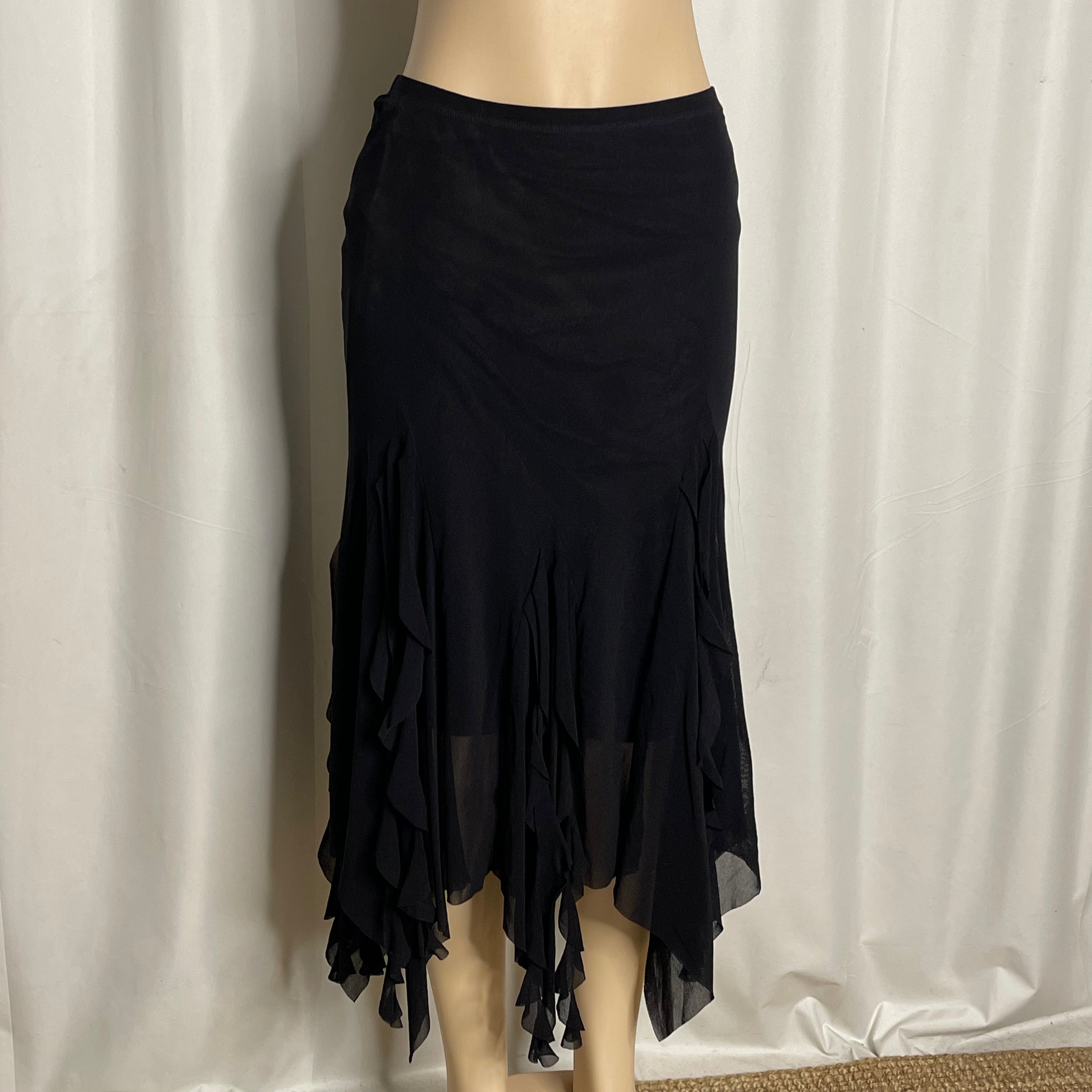 Asymmetrical Mesh Midi Skirt