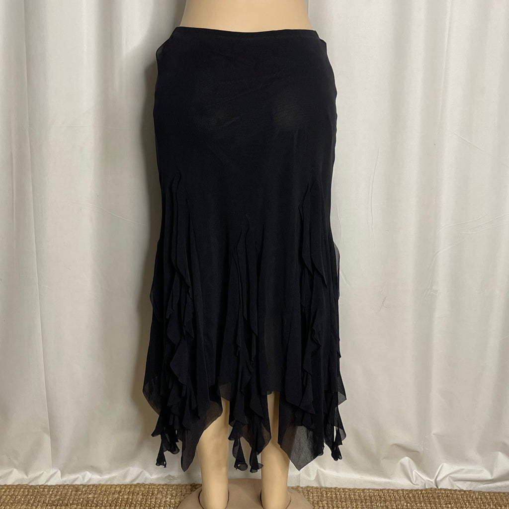 Asymmetrical Mesh Midi Skirt