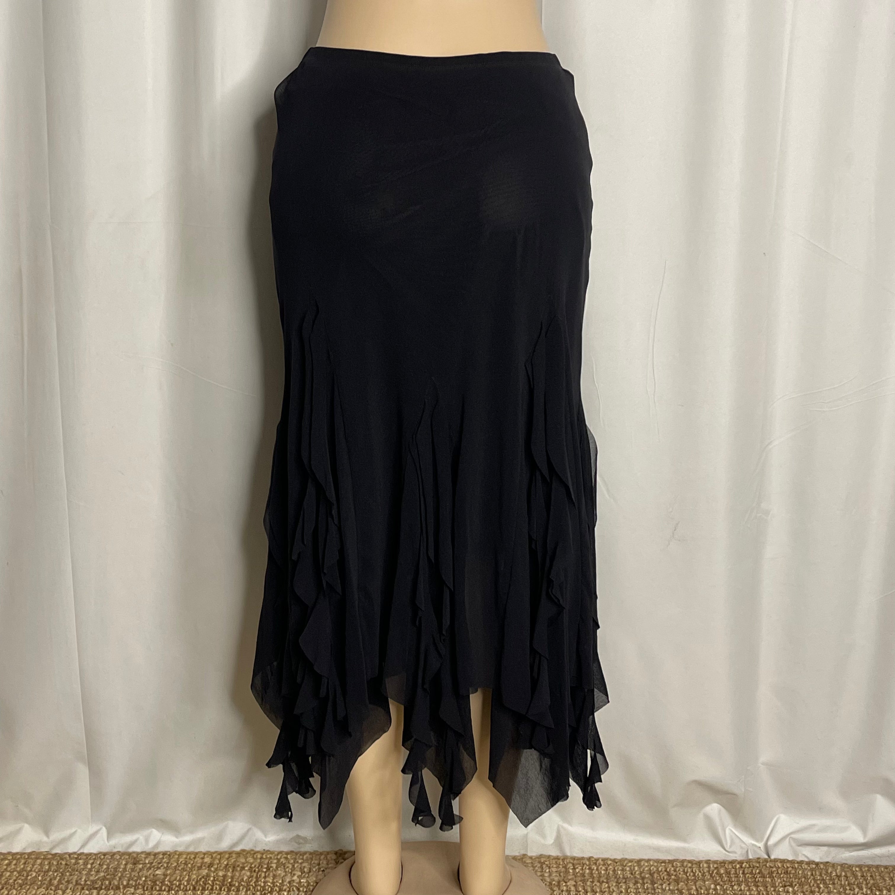 Asymmetrical Mesh Midi Skirt
