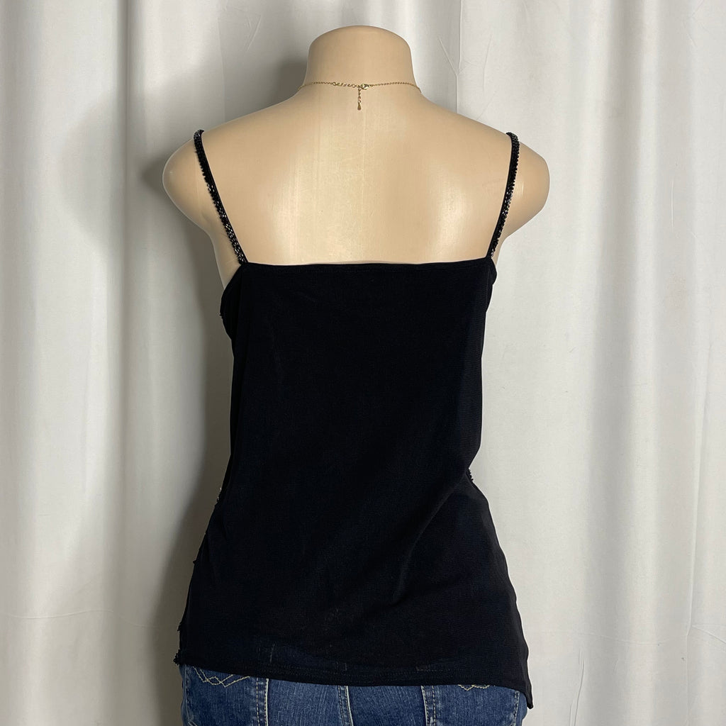 Vintage beaded top featuring butterfly sequin embellishments