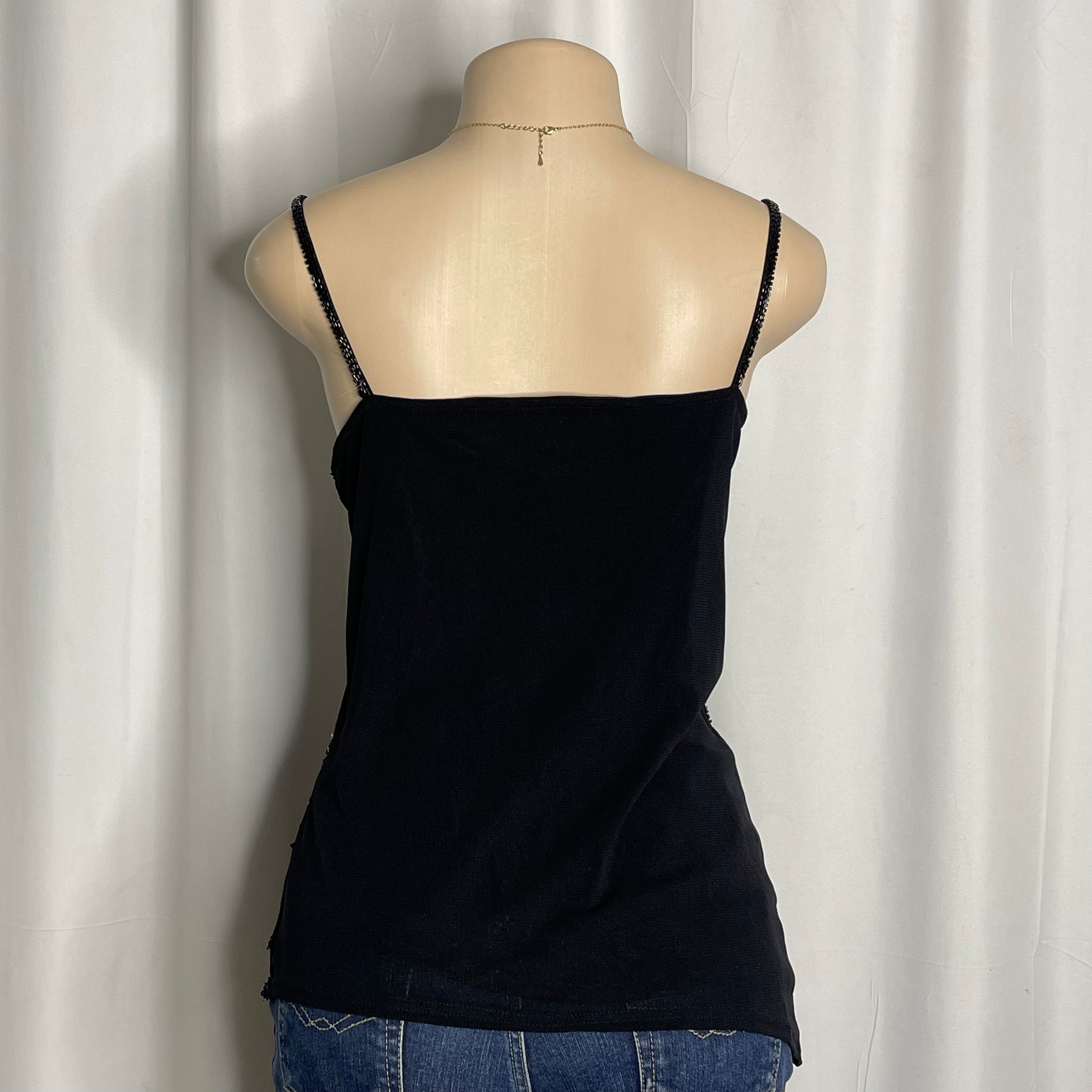 Vintage beaded top featuring butterfly sequin embellishments