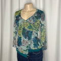 Vintage-Y2K style sheer mesh towpath floral and ancient graphic print