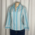 Blue and white stripes zip up shirt