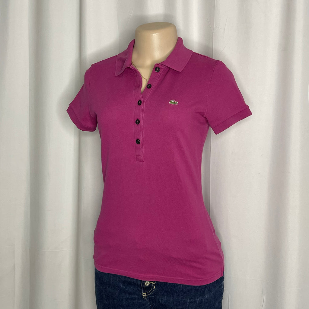 Pink slim fit short sleeves polo shirt