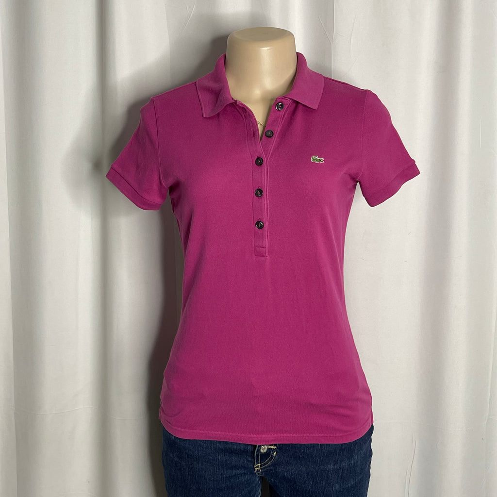 Pink slim fit short sleeves polo shirt
