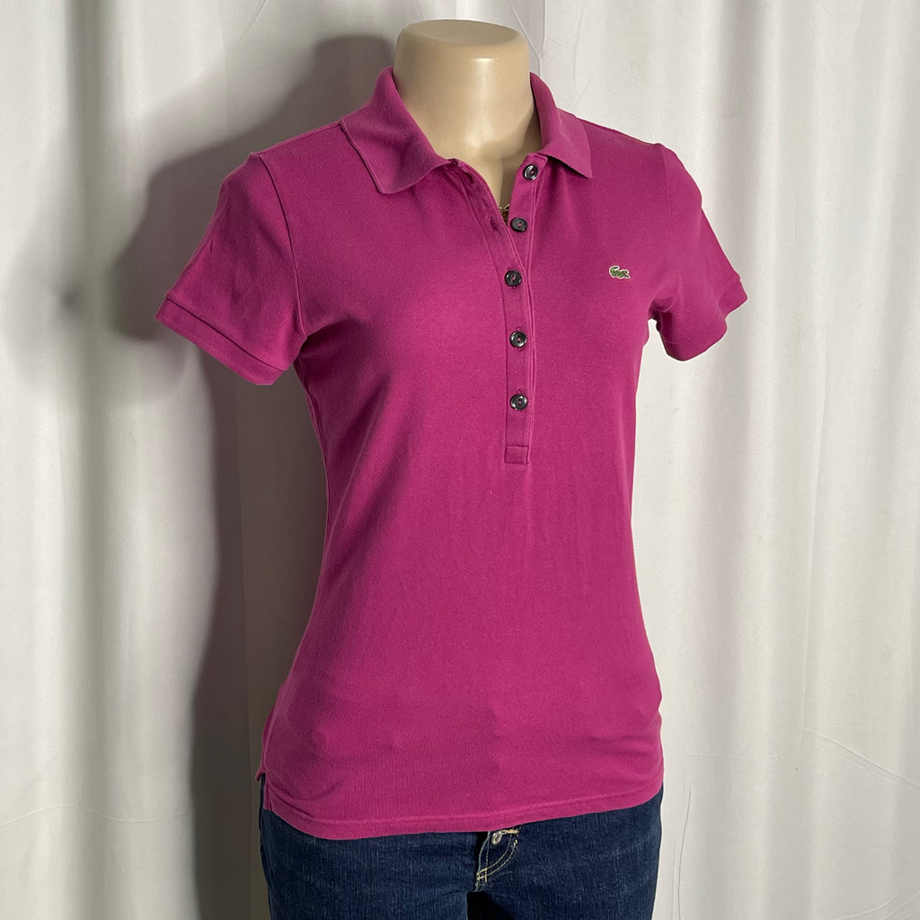 Pink slim fit short sleeves polo shirt