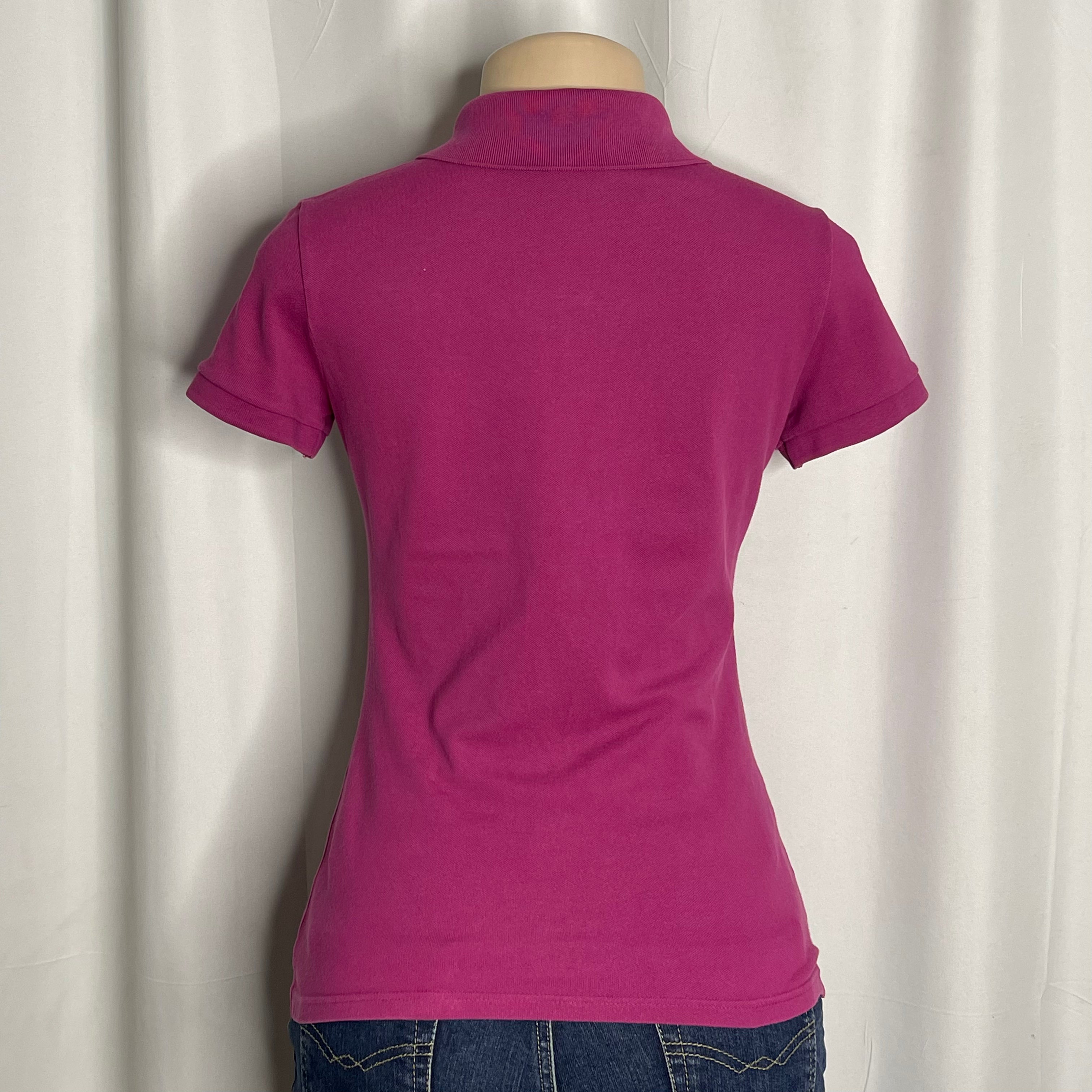Pink slim fit short sleeves polo shirt