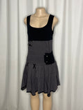 Vintage Y2K-era flared sleeveless mini dress