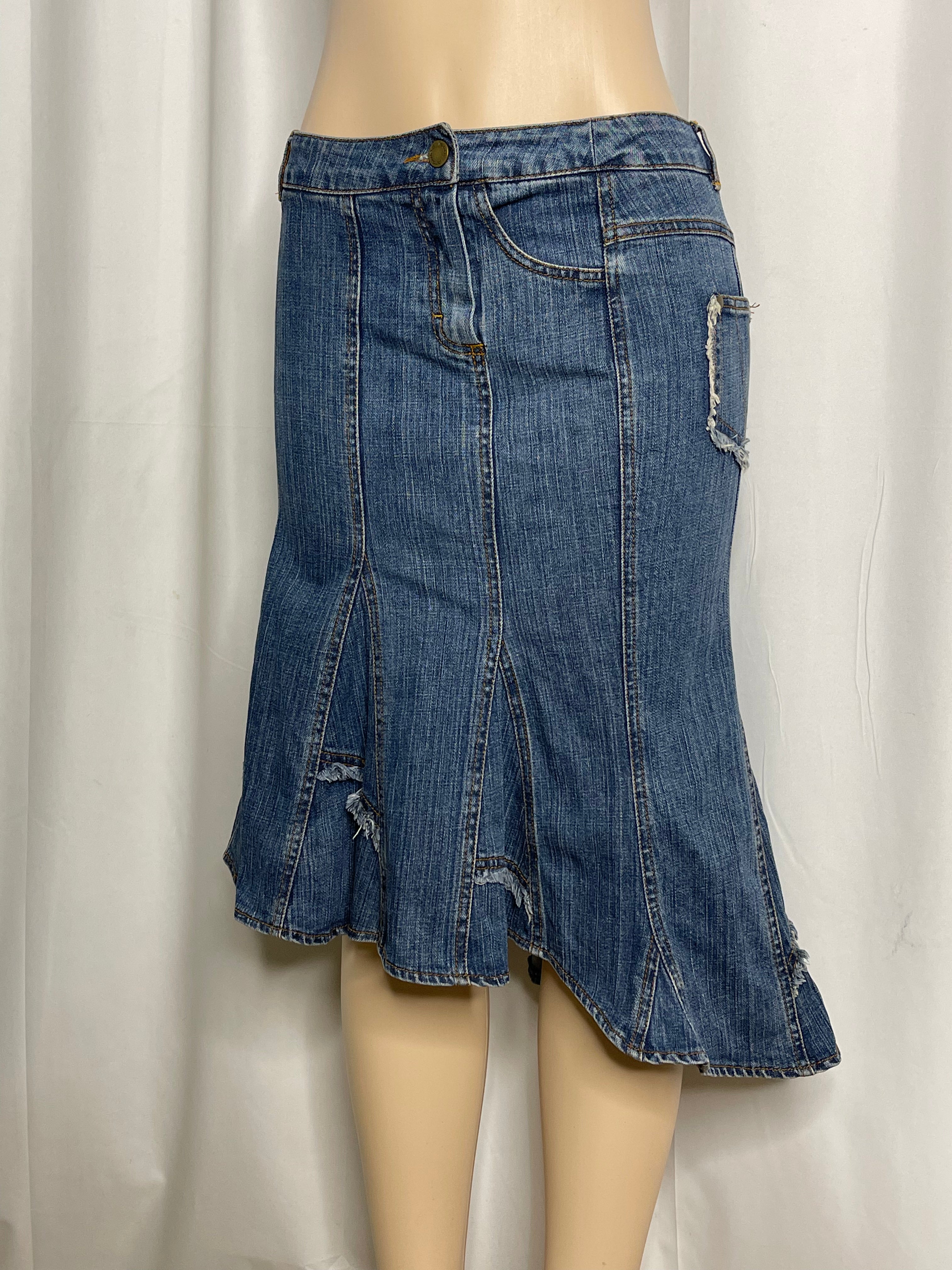 Vintage Y2K denim mermaid skirt