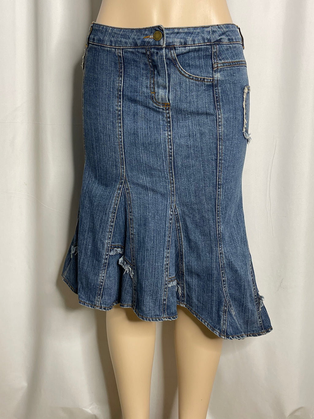 Vintage Y2K denim mermaid skirt