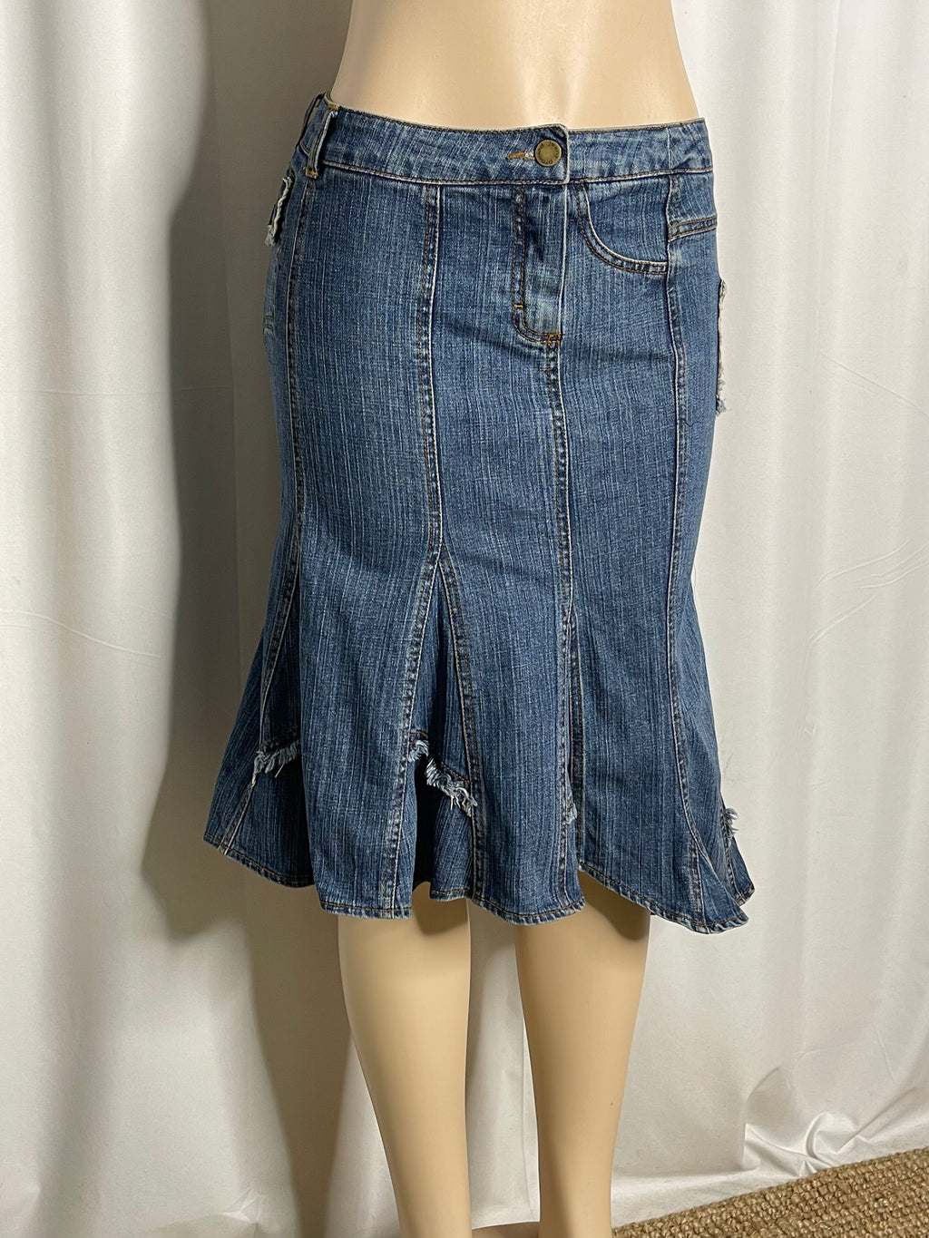Vintage Y2K denim mermaid skirt