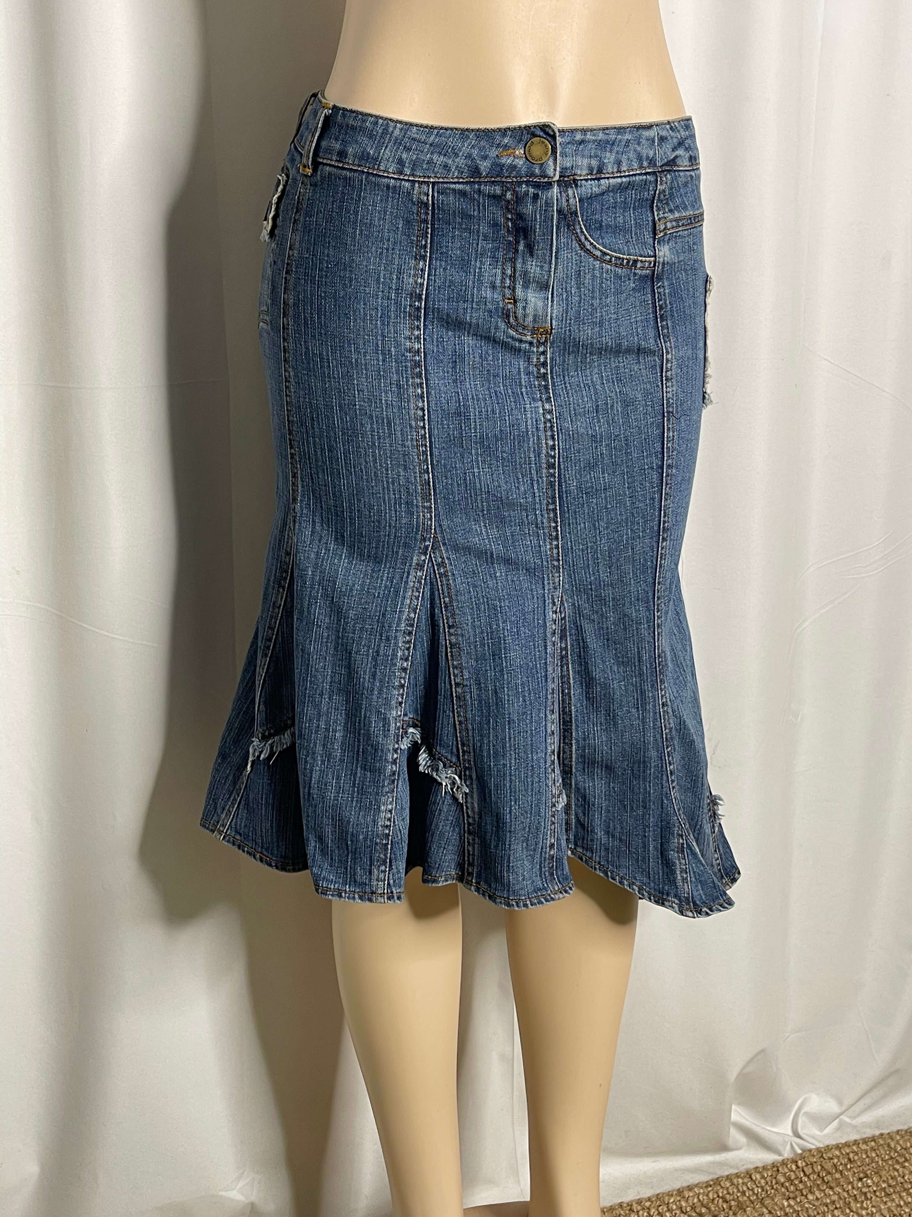 Vintage Y2K denim mermaid skirt