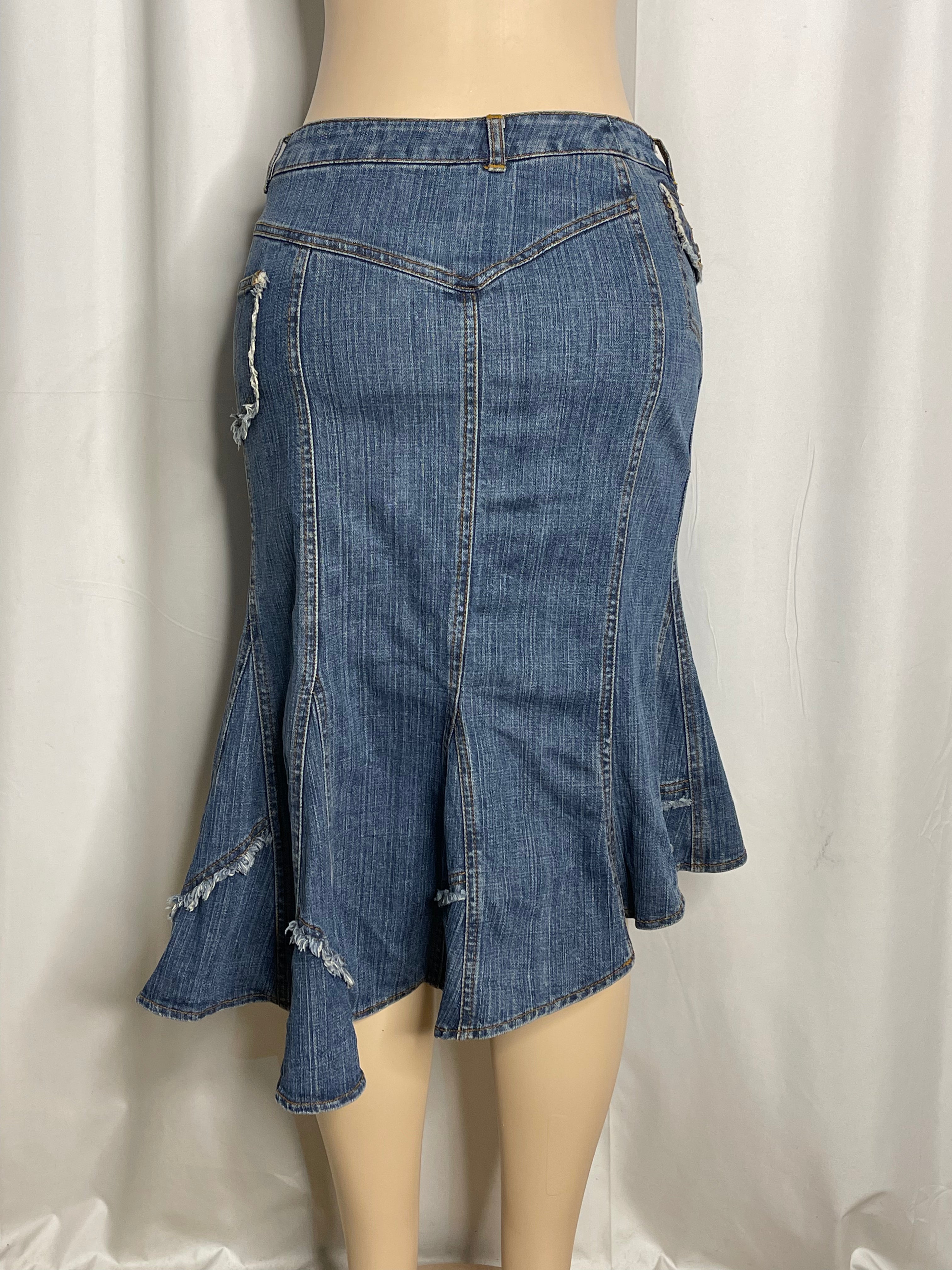 Vintage Y2K denim mermaid skirt