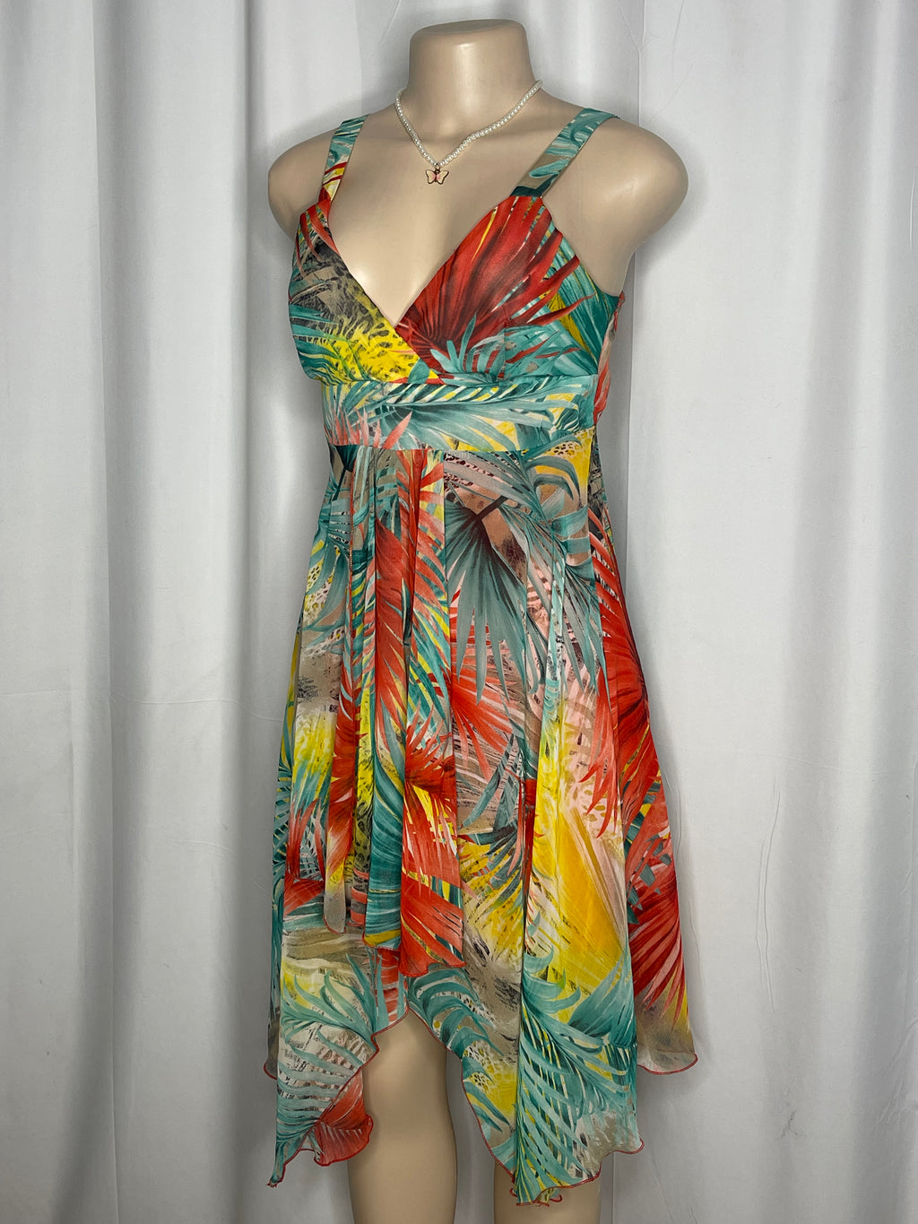 Multicolor floral print midi dress
