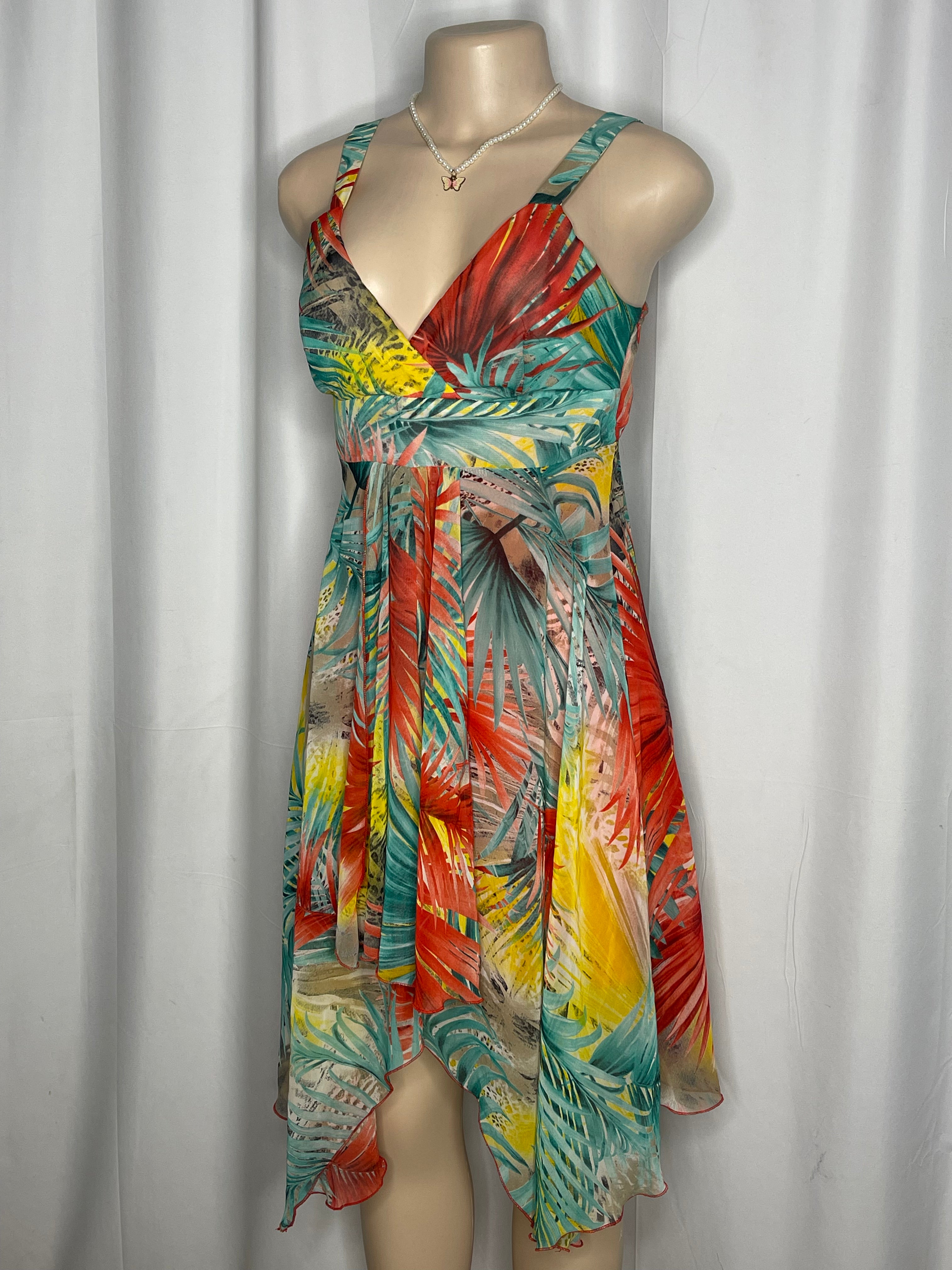 Multicolor floral print midi dress