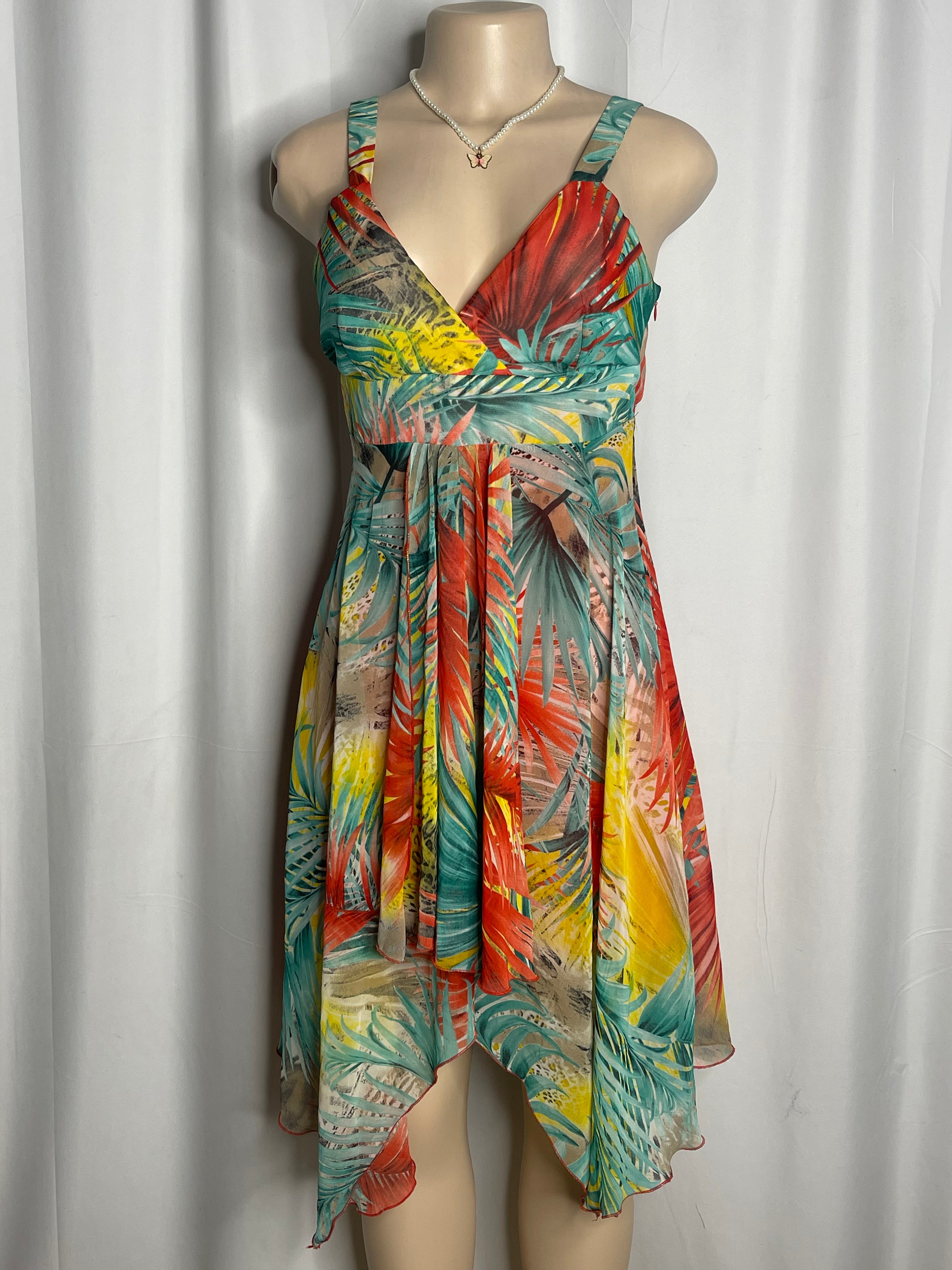 Multicolor floral print midi dress