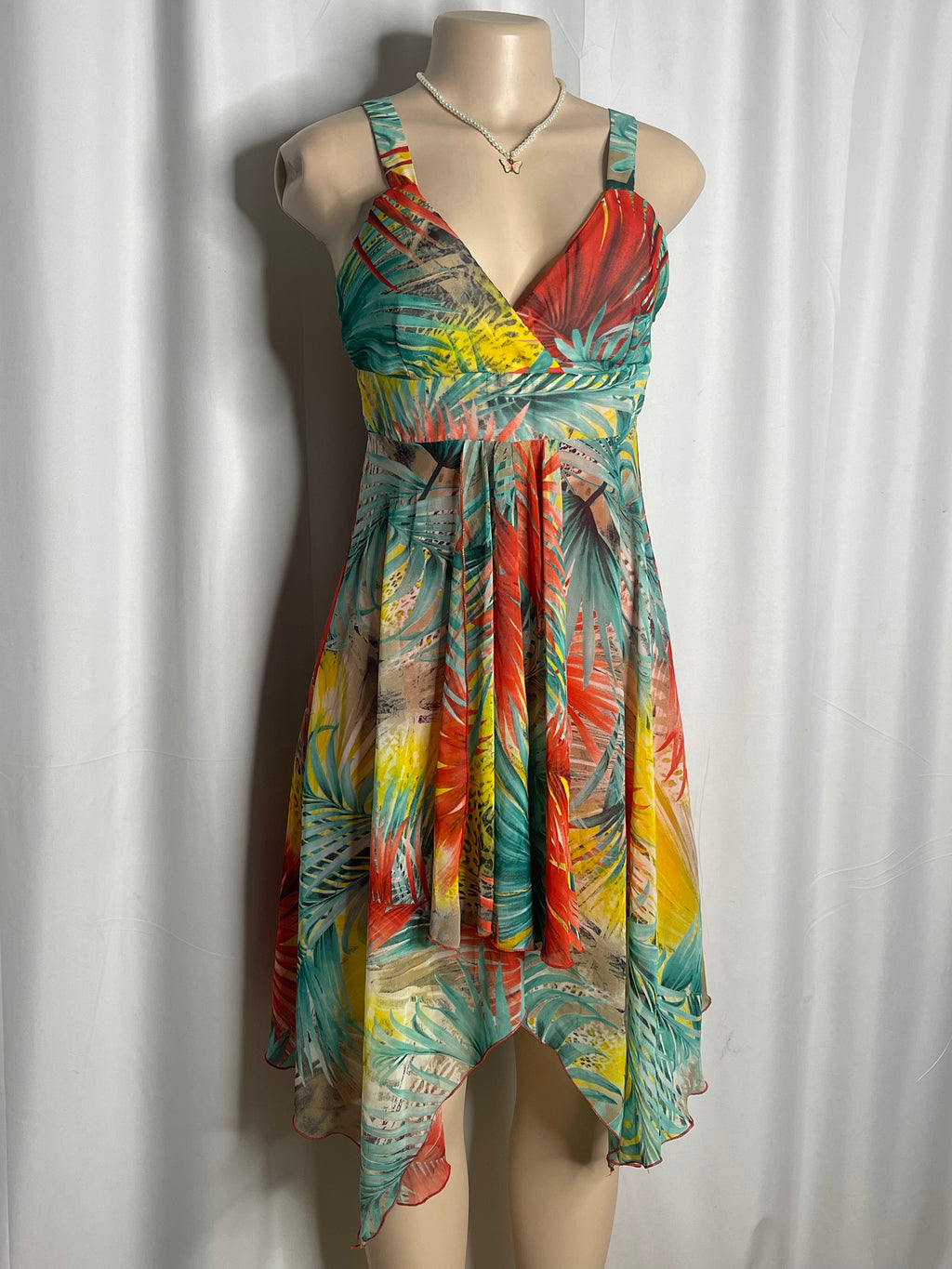 Multicolor floral print midi dress