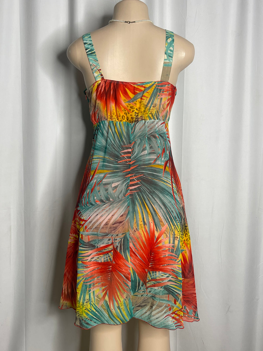 Multicolor floral print midi dress