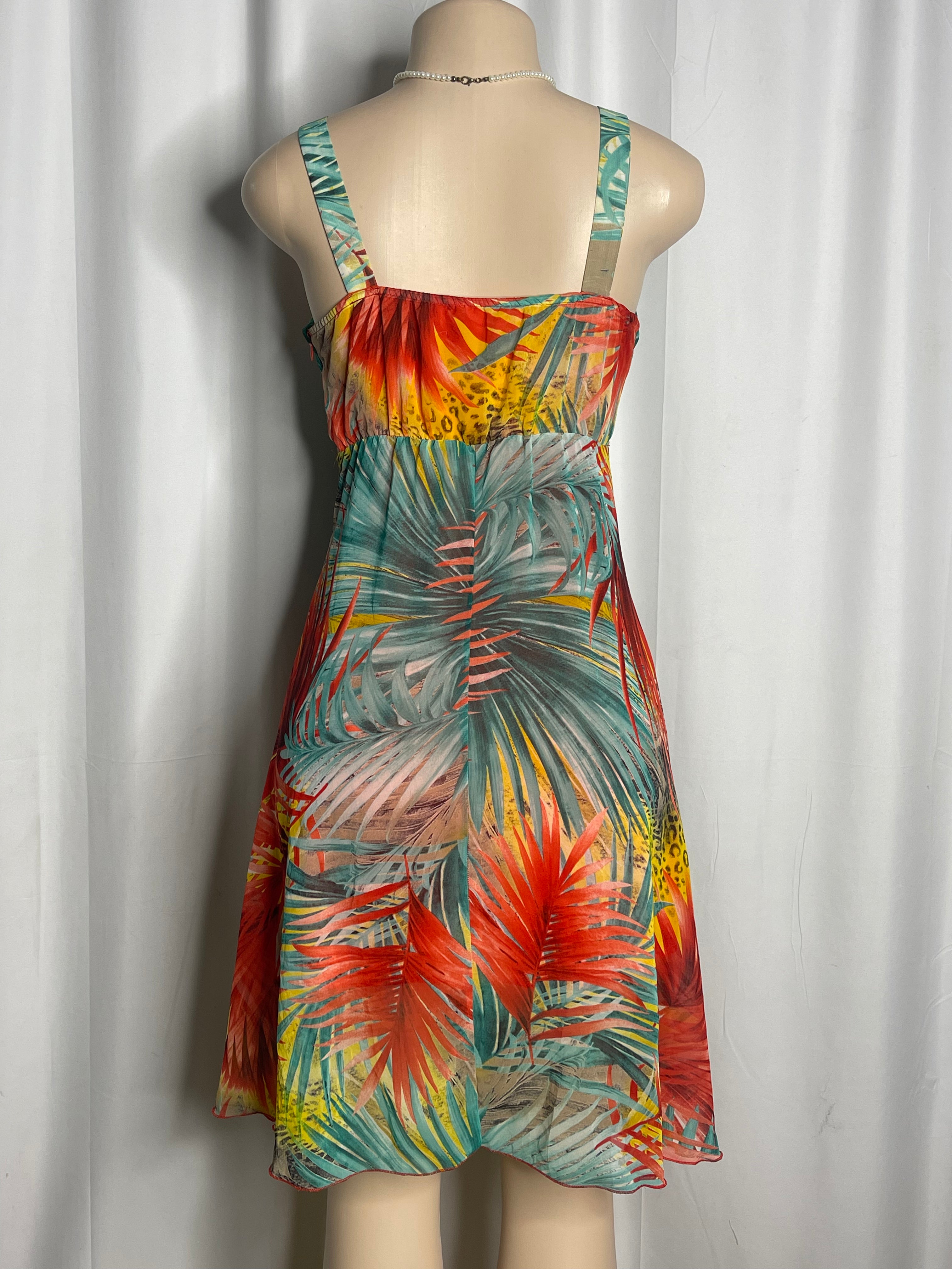 Multicolor floral print midi dress