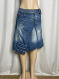Y2k Style Blue Denim with Asymmetrical Wrap Design
