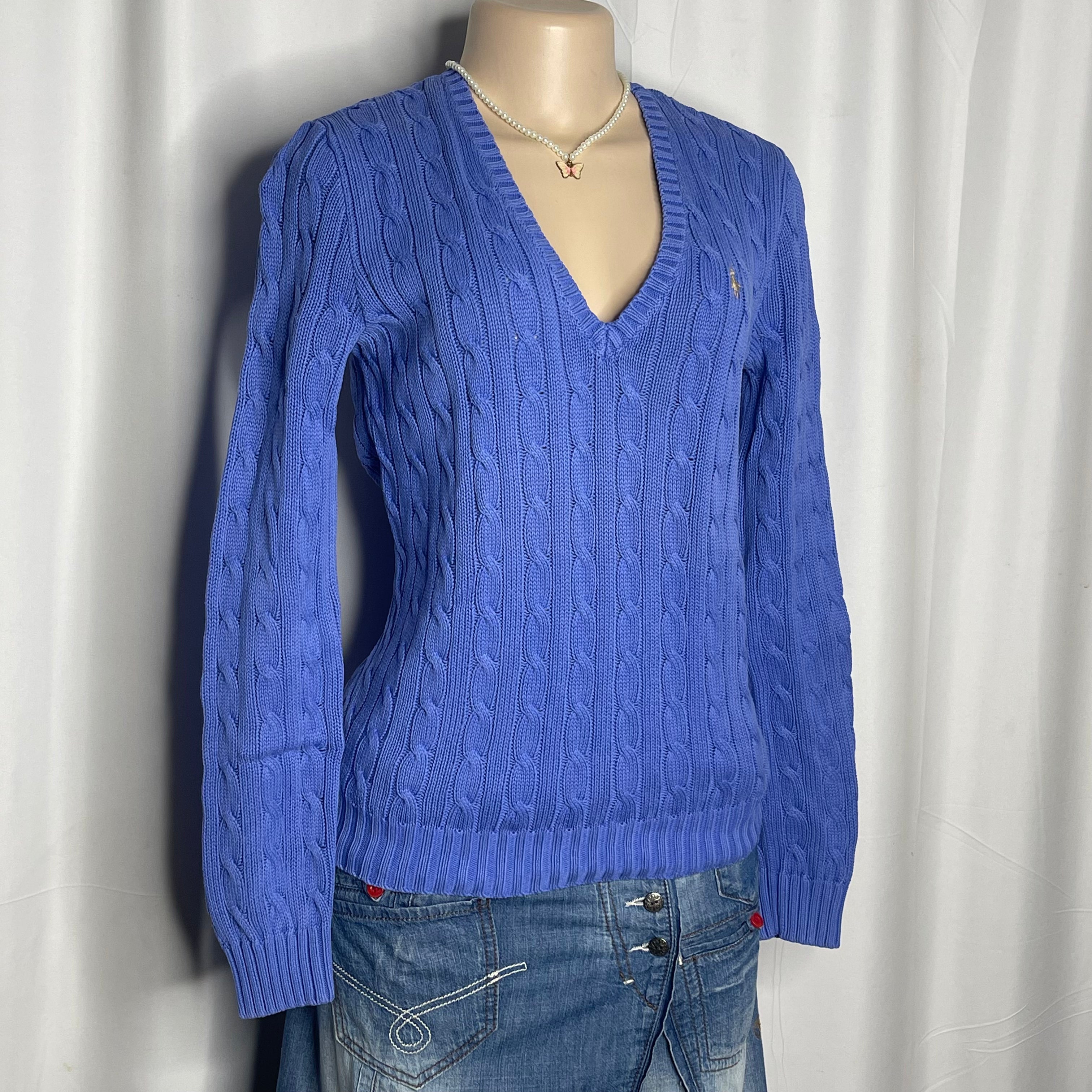 Cable Knit V-Neck Sweater
