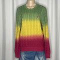 Tie Dye Triple Color Cable Knit Sweater