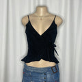 Wrap Around-style Black Crop Top