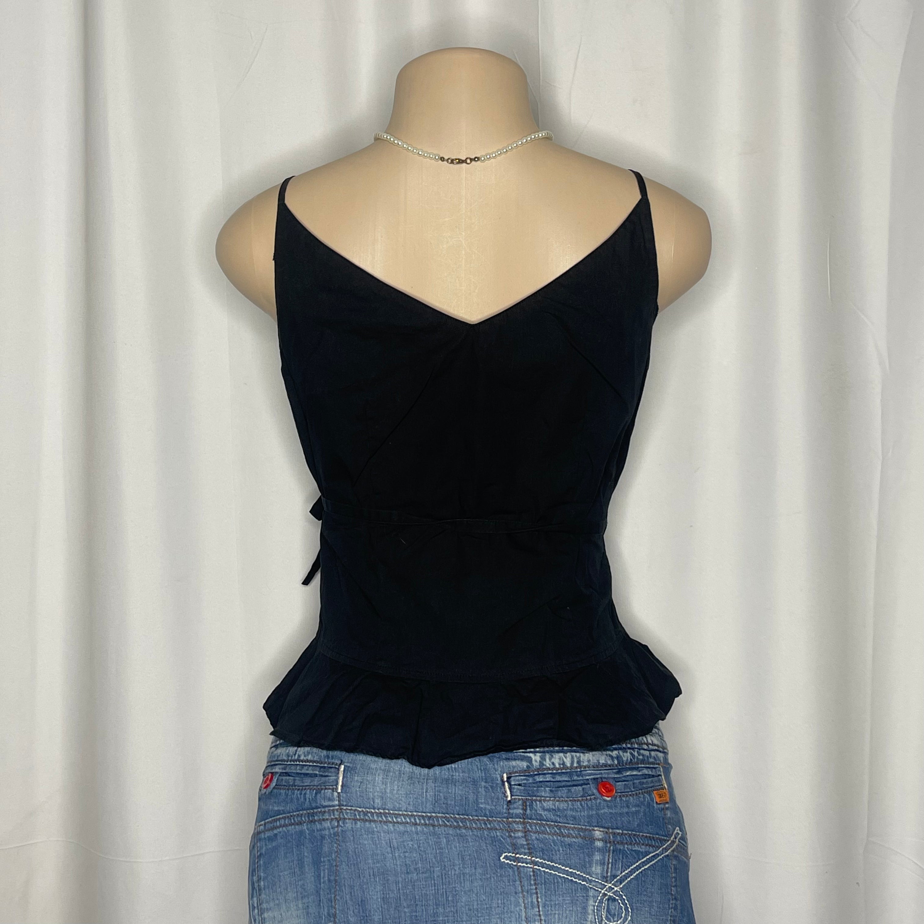 Wrap Around-style Black Crop Top