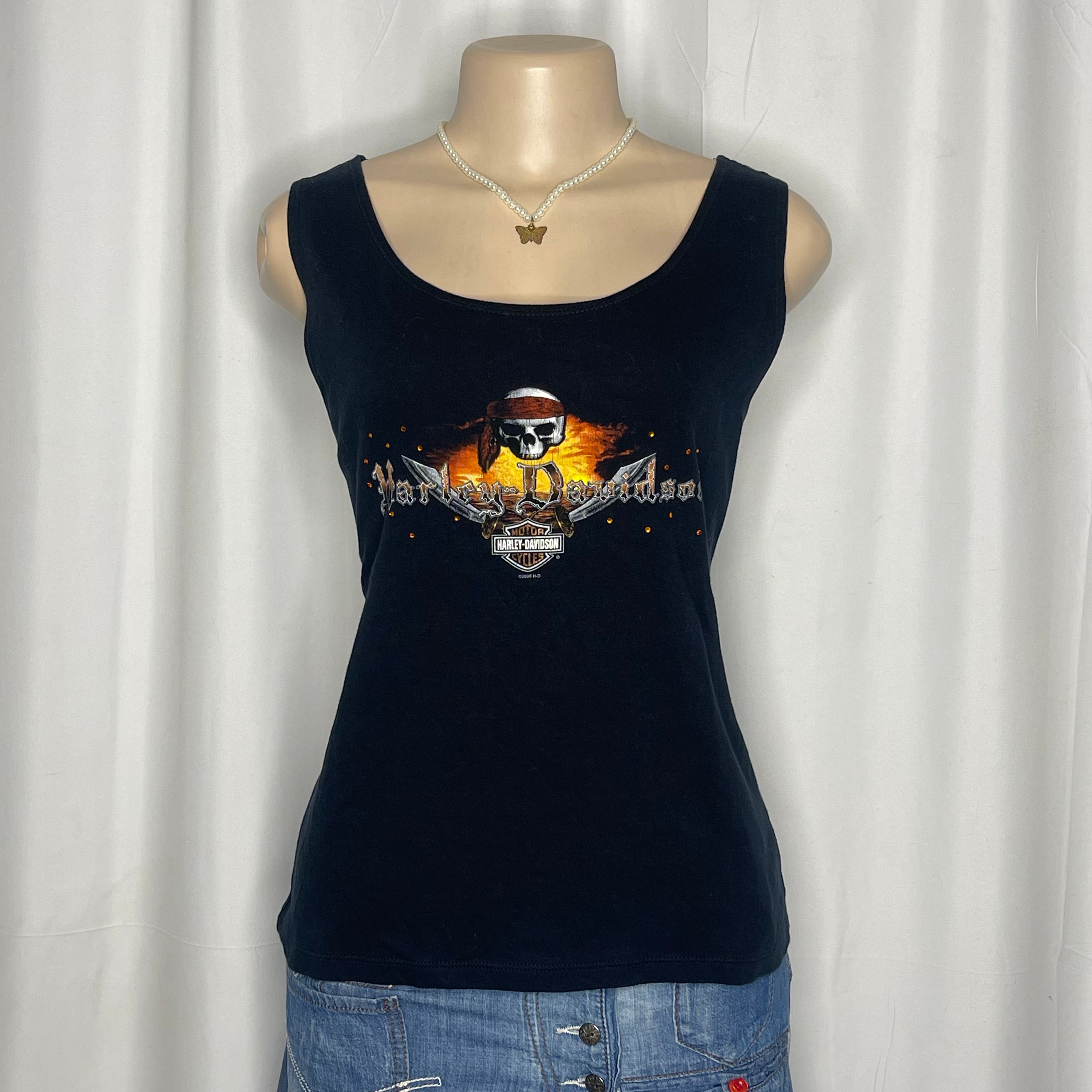 Black Graphic Tank Top