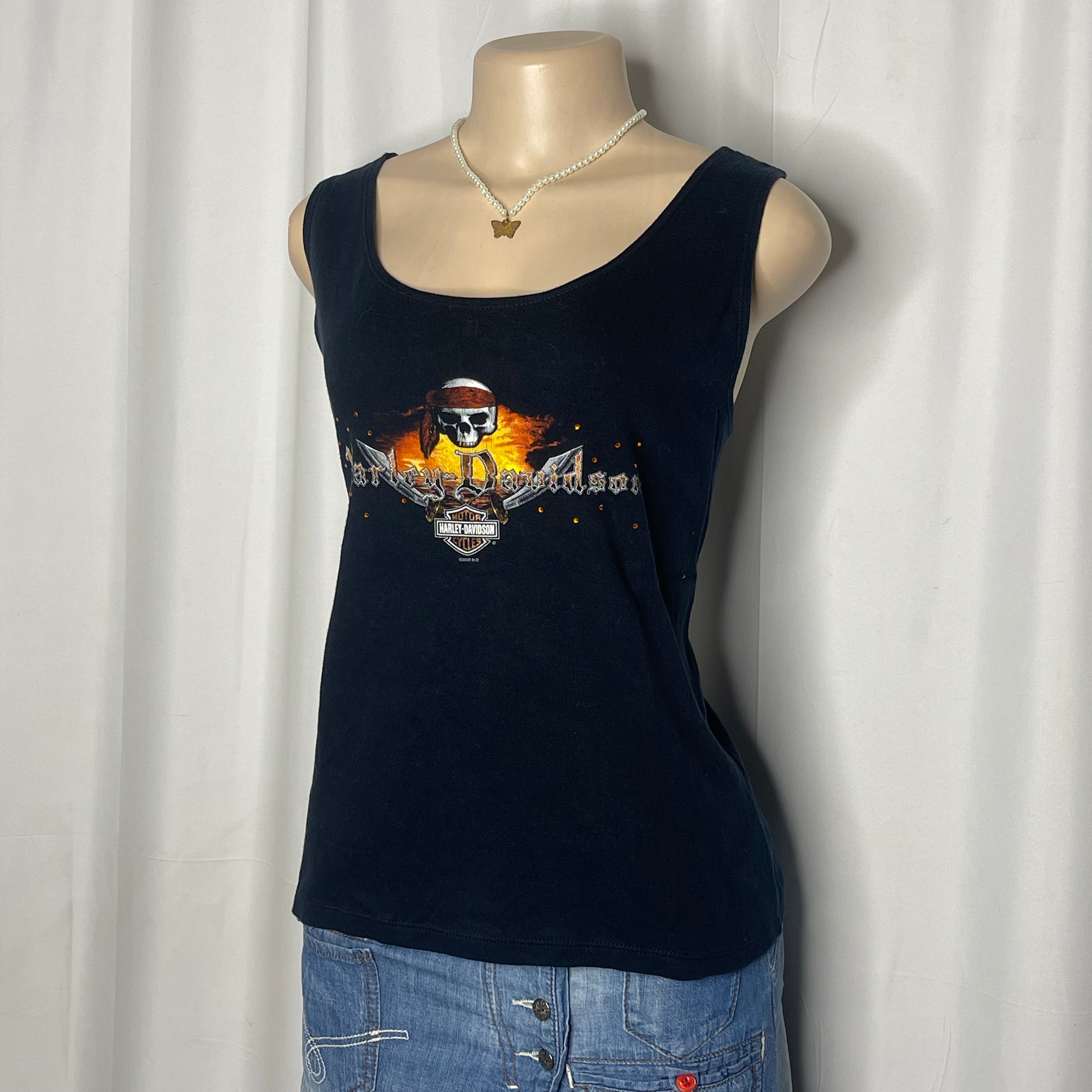 Black Graphic Tank Top