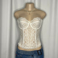 White Floral Lace Corset Top