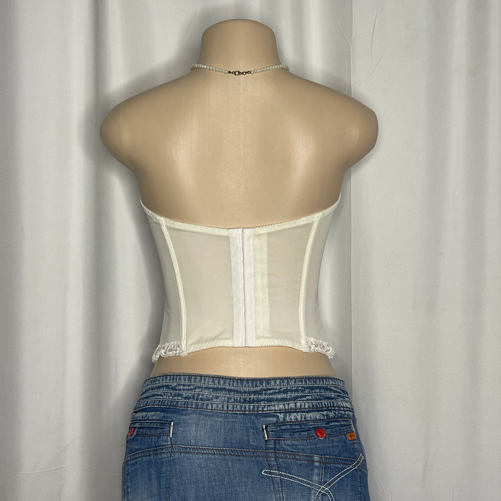 White Floral Lace Corset Top