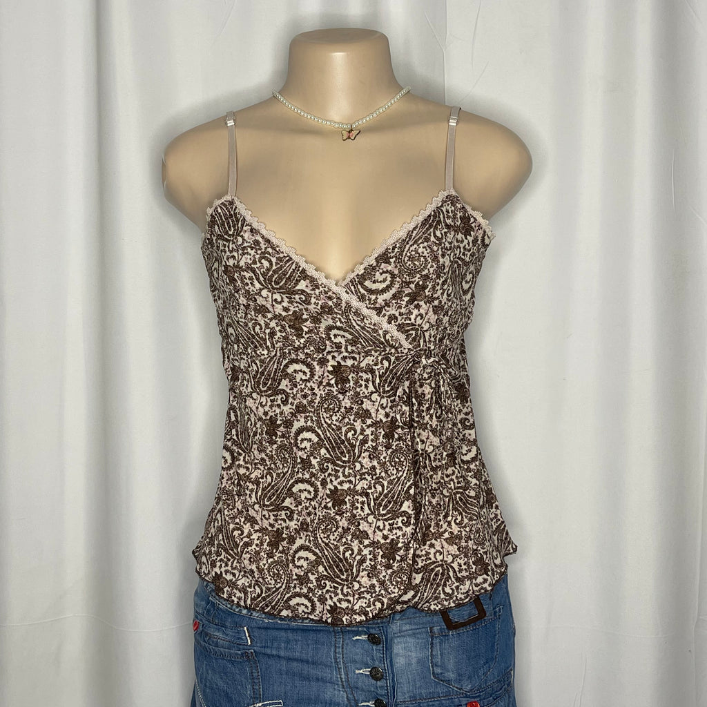 Paisley Print Wrap Style Cami Top