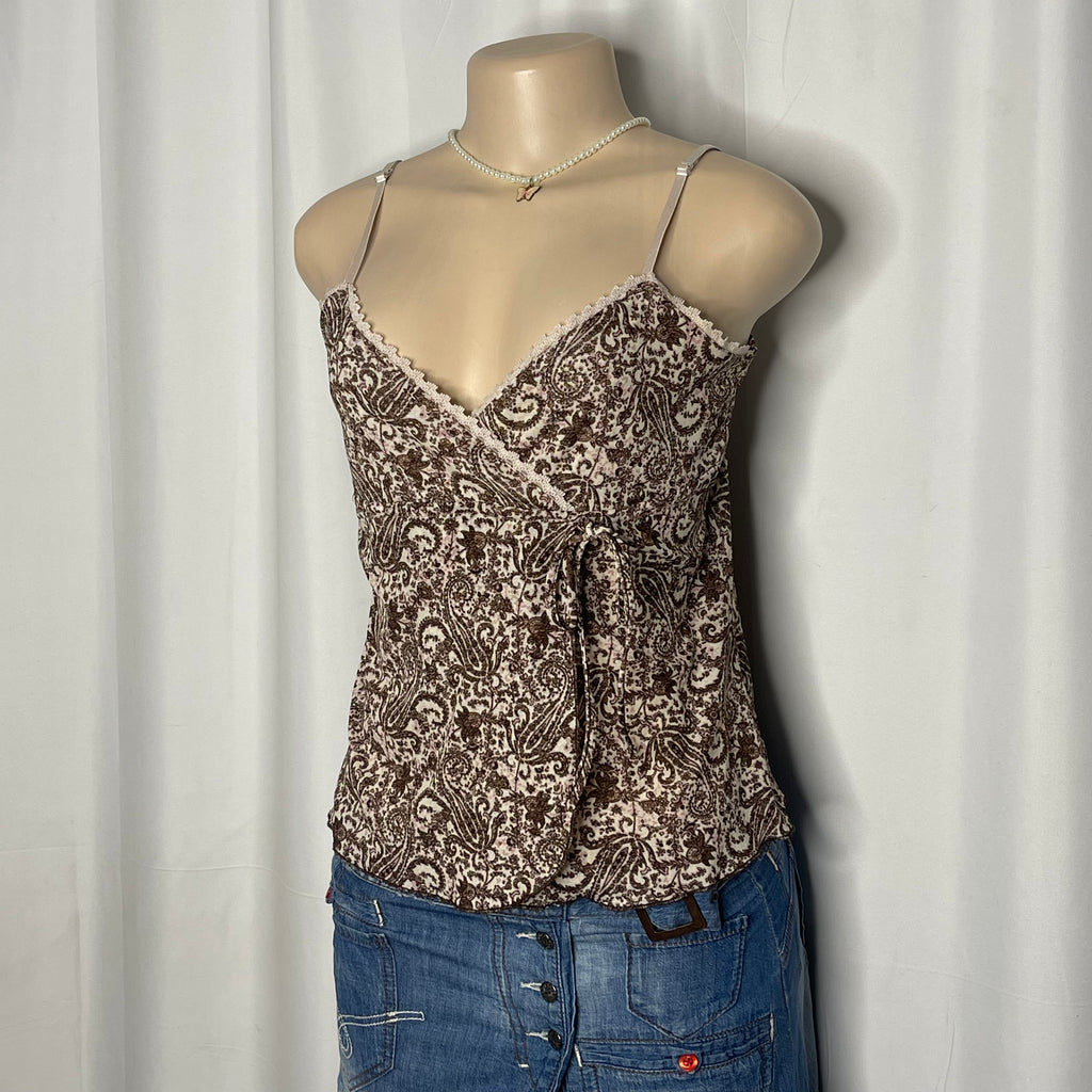 Paisley Print Wrap Style Cami Top