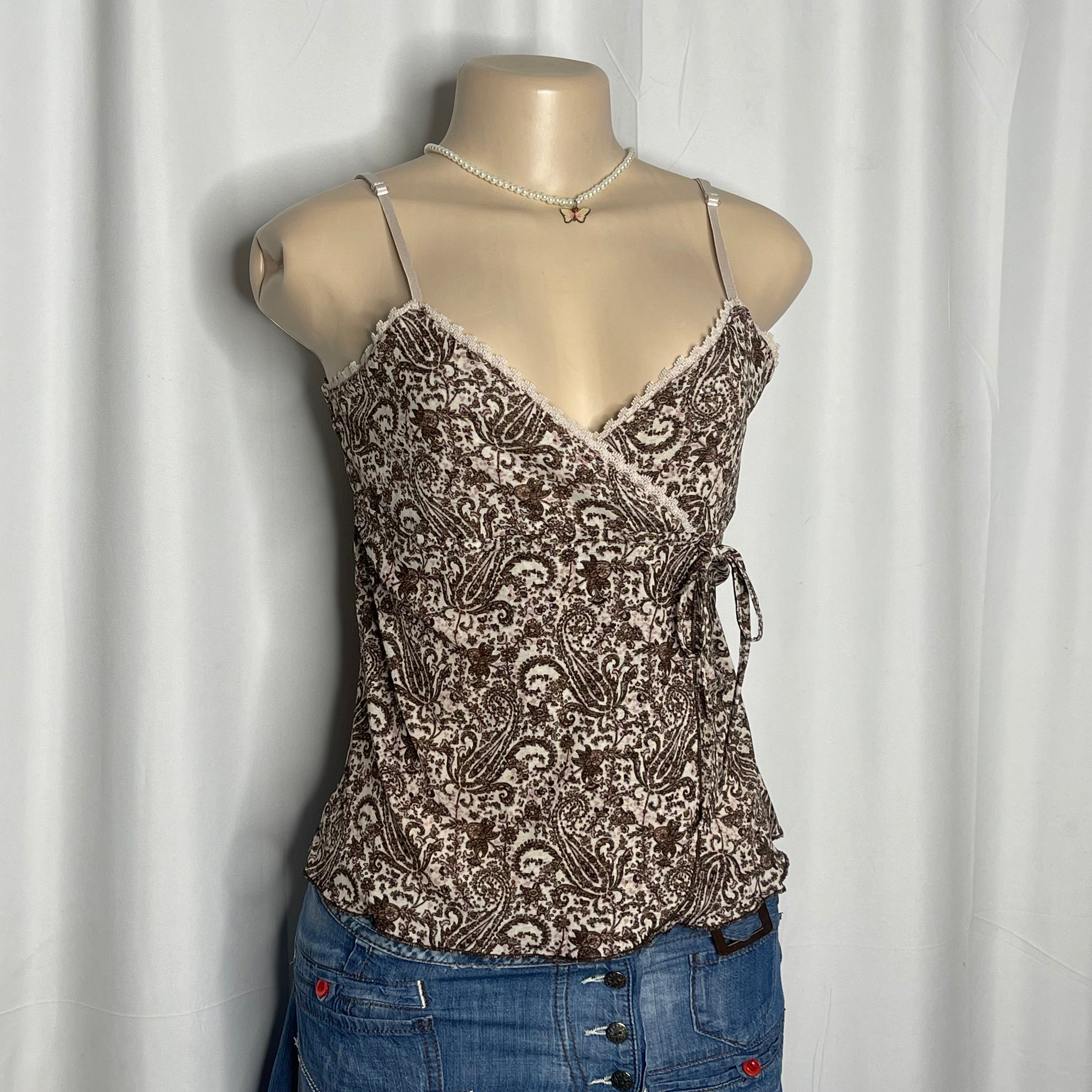 Paisley Print Wrap Style Cami Top